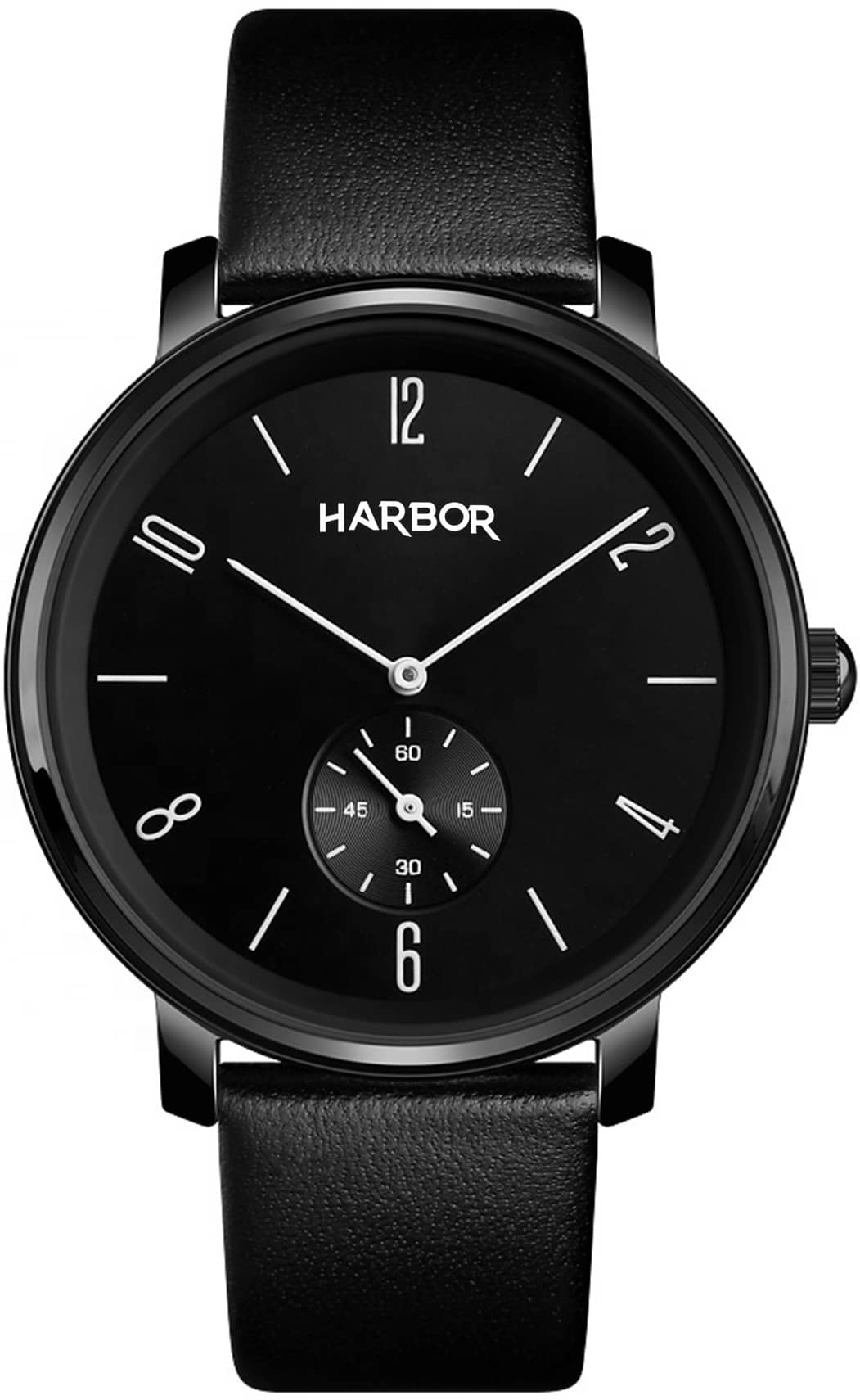 Harbor Black Leather Analog Men's Watch