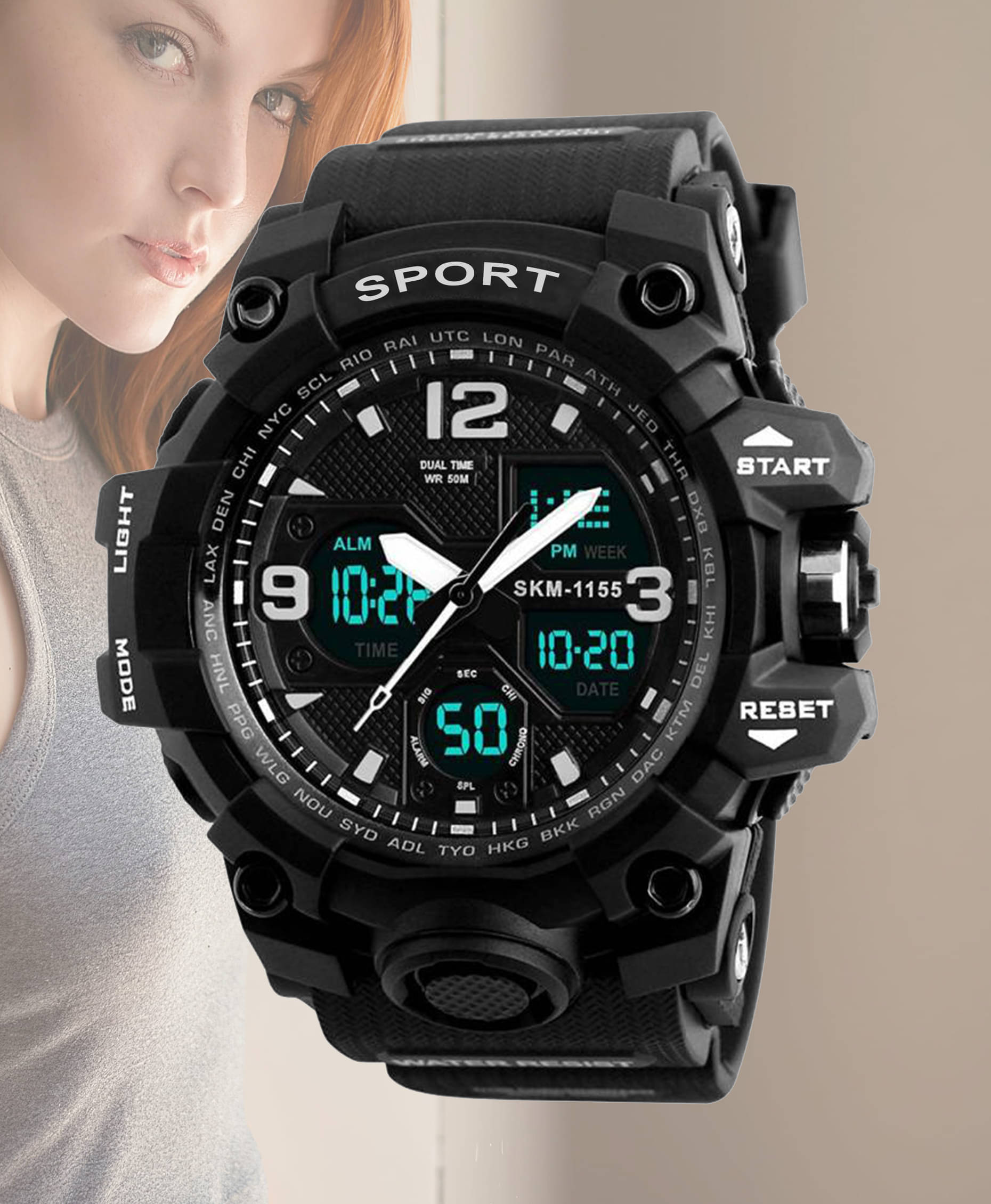 Harbor Black Silicon Analog-Digital Men's Watch Harbor Black Silicon Analog-Digital Men's Watch