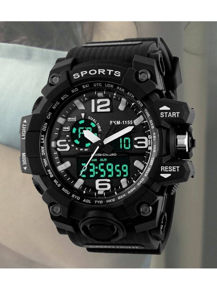     			Harbor Black Silicon Analog-Digital Men's Watch
