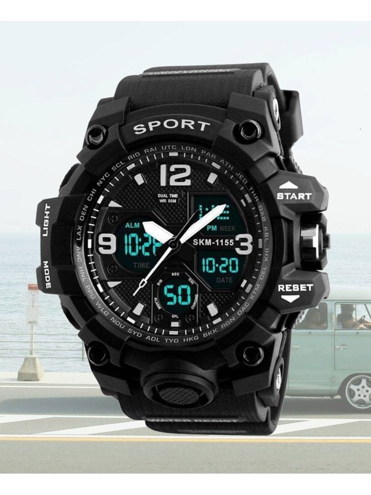     			Harbor Black Silicon Analog-Digital Men's Watch