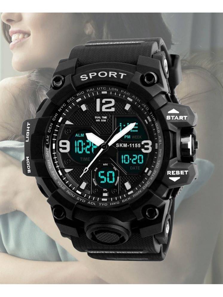     			Harbor Black Silicon Analog-Digital Men's Watch