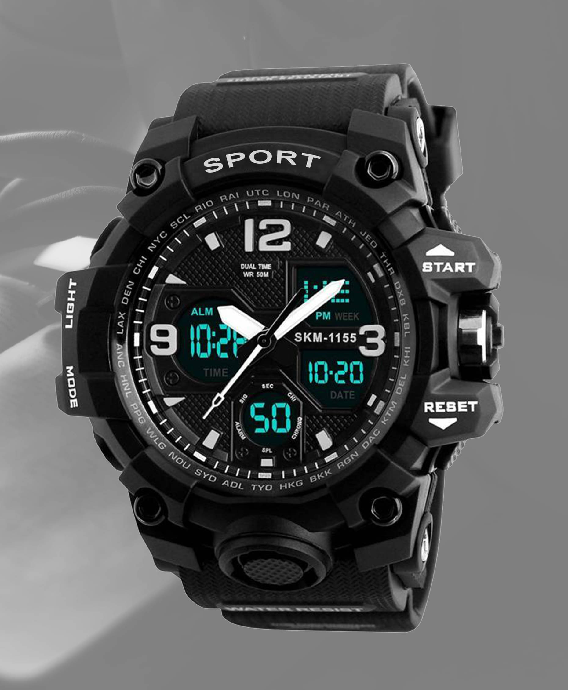     			Harbor Black Silicon Analog-Digital Men's Watch