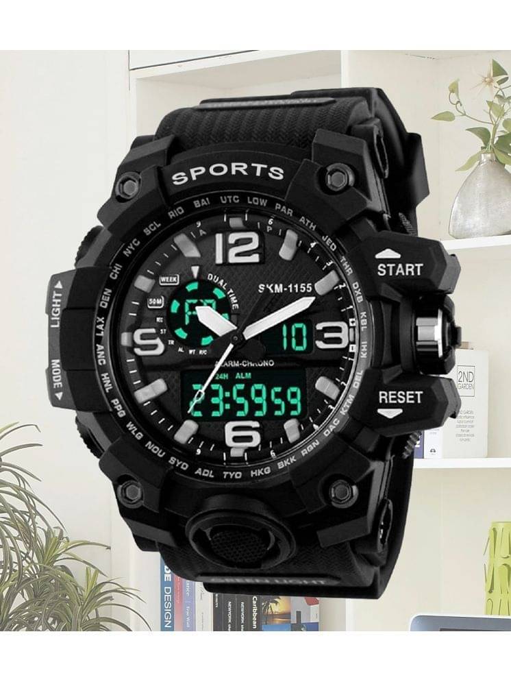     			Harbor Black Silicon Analog-Digital Men's Watch