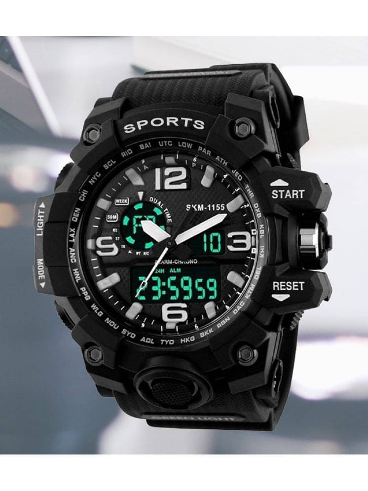     			Harbor Black Silicon Analog-Digital Men's Watch