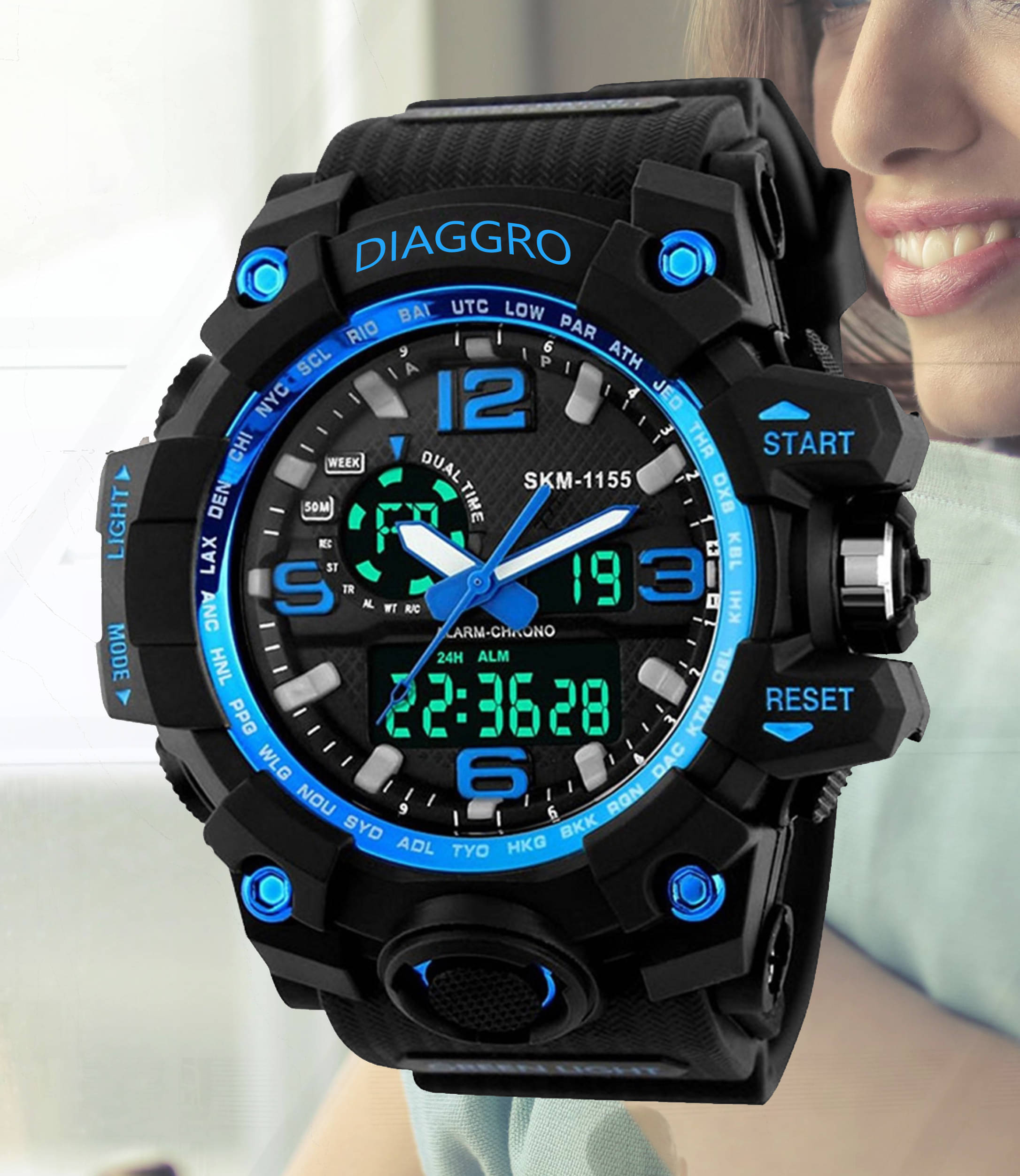     			Harbor Black Silicon Analog-Digital Men's Watch