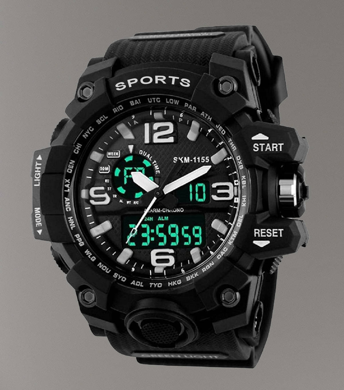     			Harbor Black Silicon Analog-Digital Men's Watch