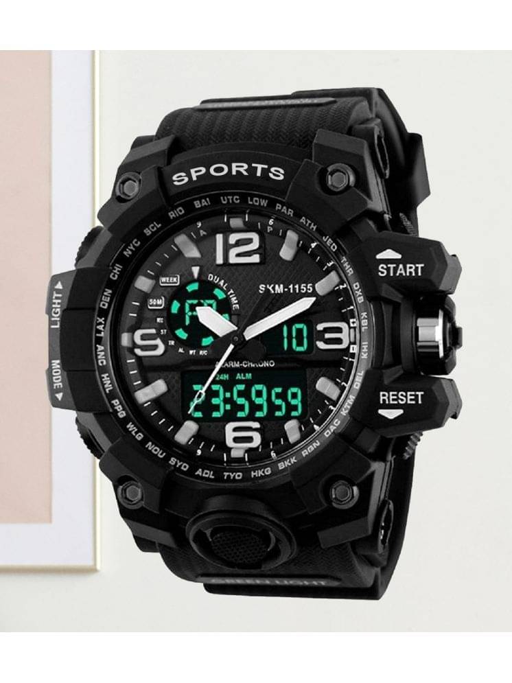     			Harbor Black Silicon Analog-Digital Men's Watch