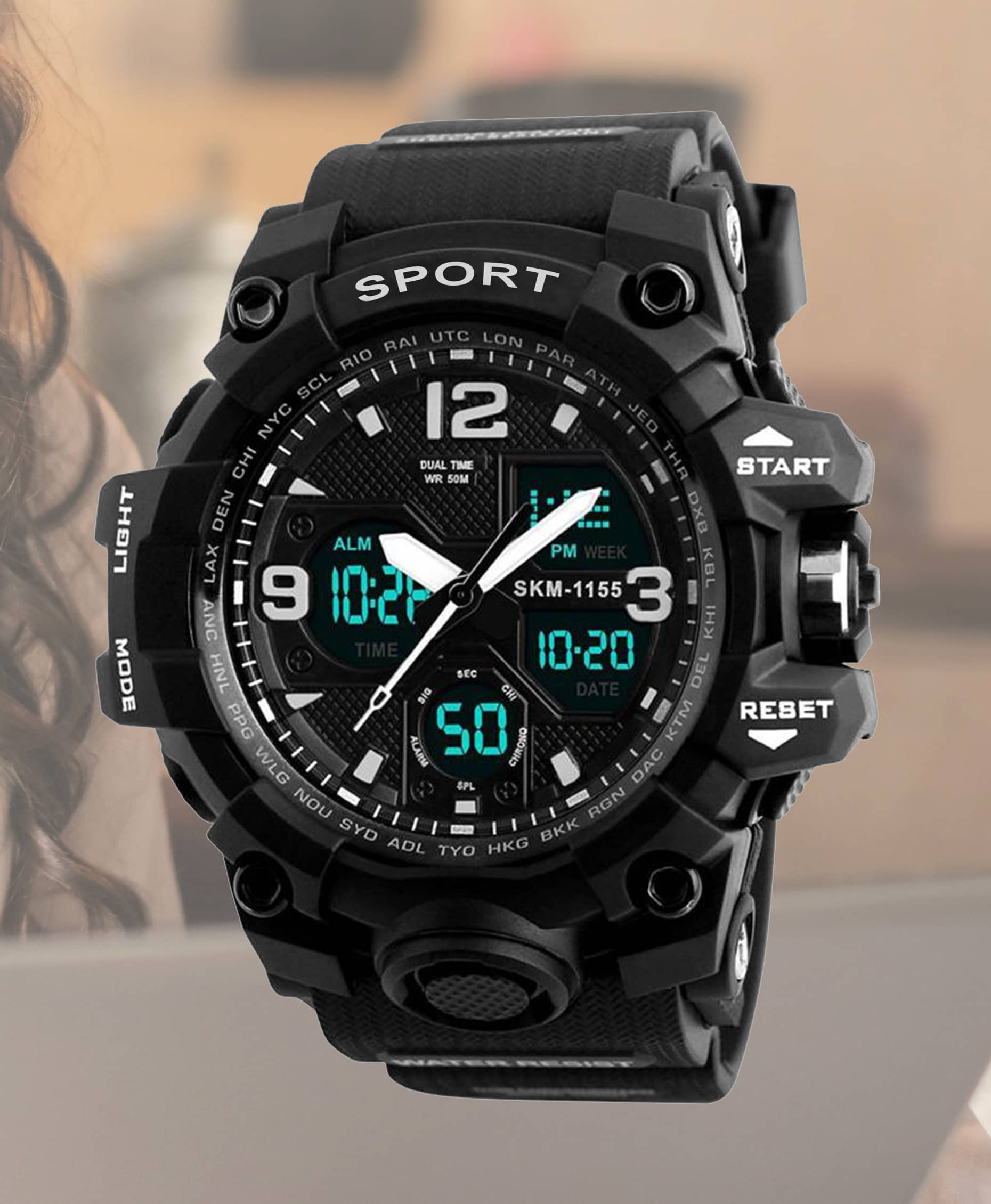Harbor Black Silicon Analog-Digital Men's Watch