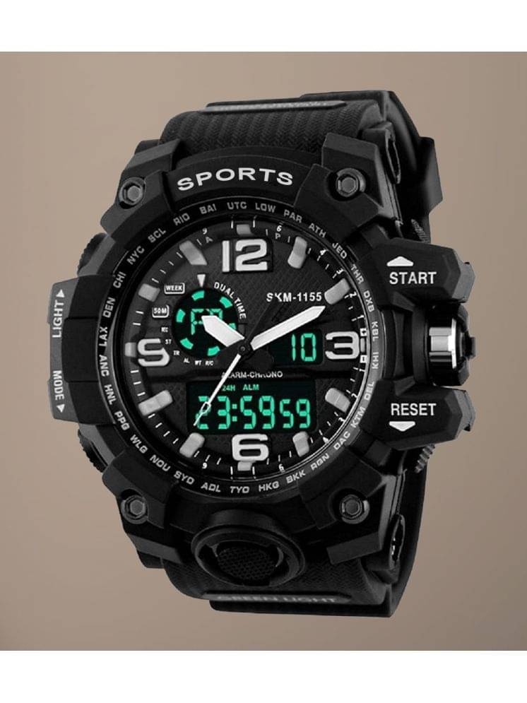     			Harbor Black Silicon Analog-Digital Men's Watch