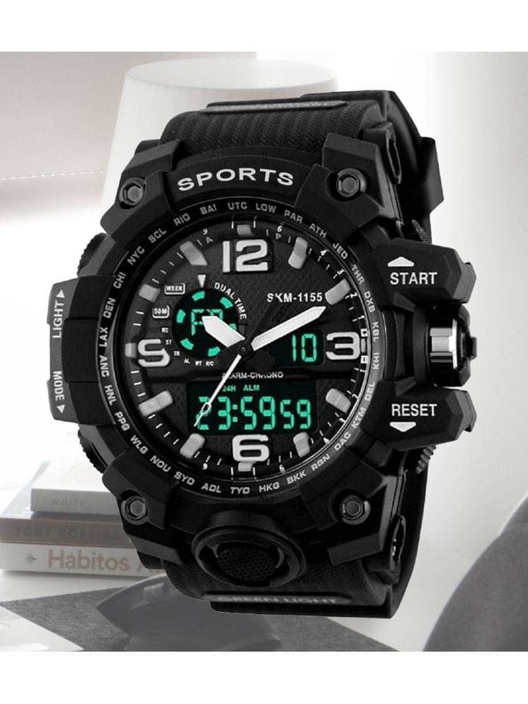     			Harbor Black Silicon Analog-Digital Men's Watch