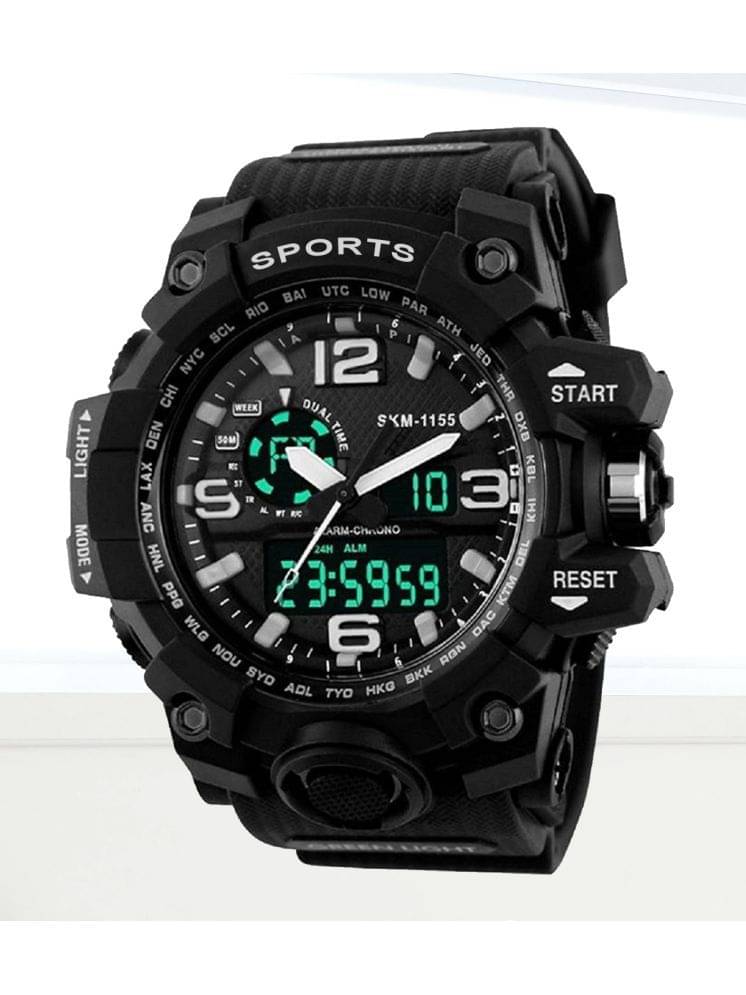     			Harbor Black Silicon Analog-Digital Men's Watch