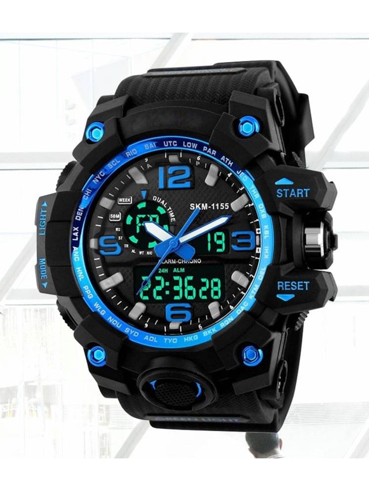     			Harbor Black Silicon Analog-Digital Men's Watch