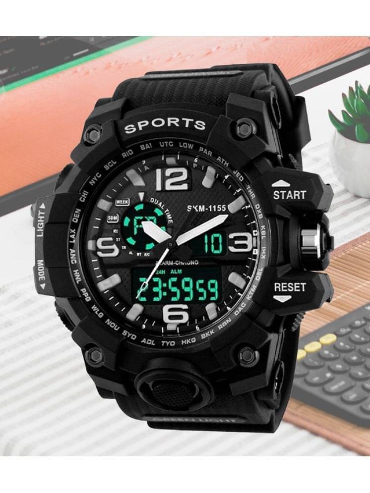     			Harbor Black Silicon Analog-Digital Men's Watch
