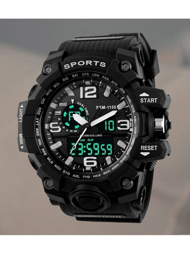     			Harbor Black Silicon Analog-Digital Men's Watch