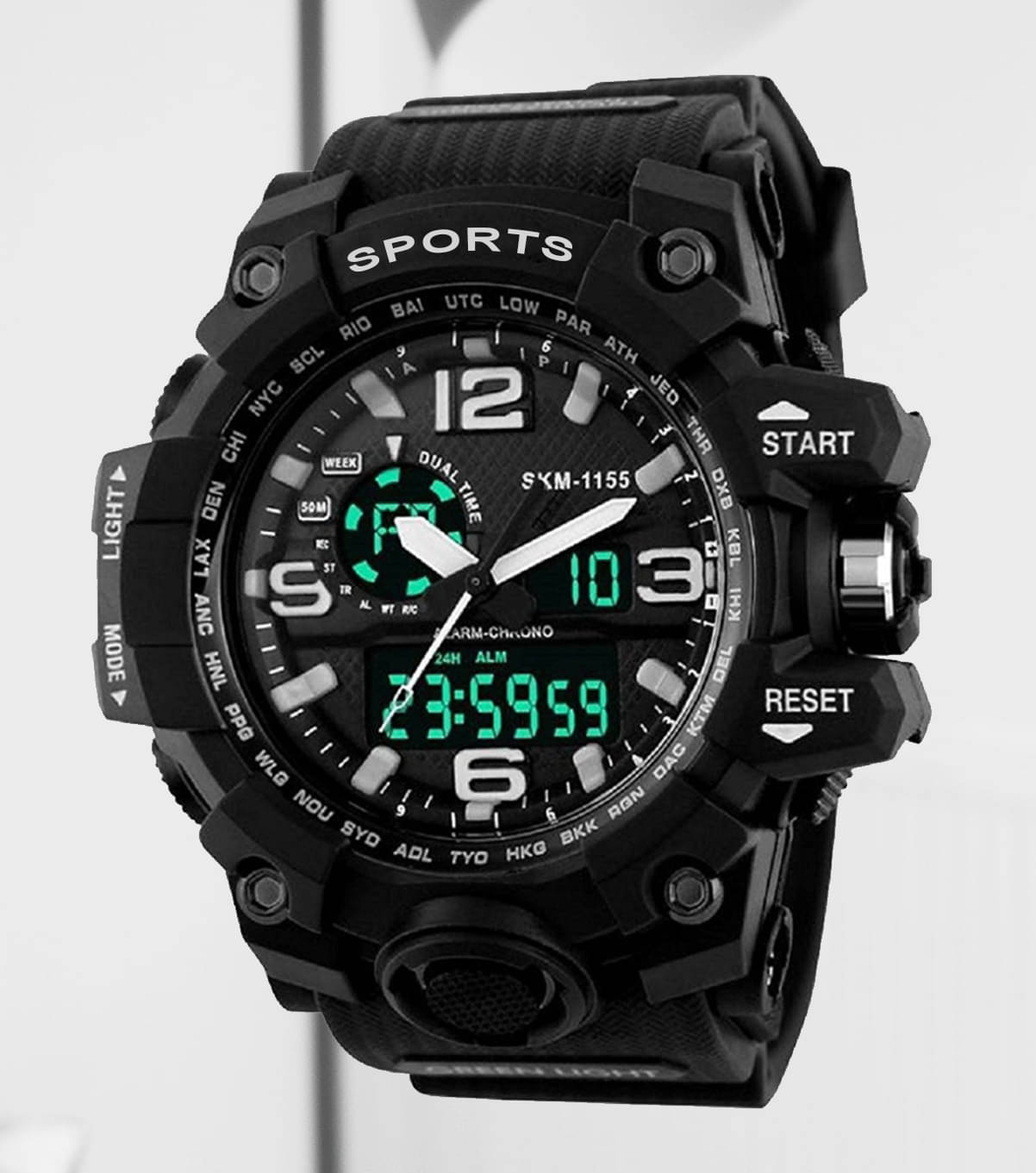    			Harbor Black Silicon Analog-Digital Men's Watch
