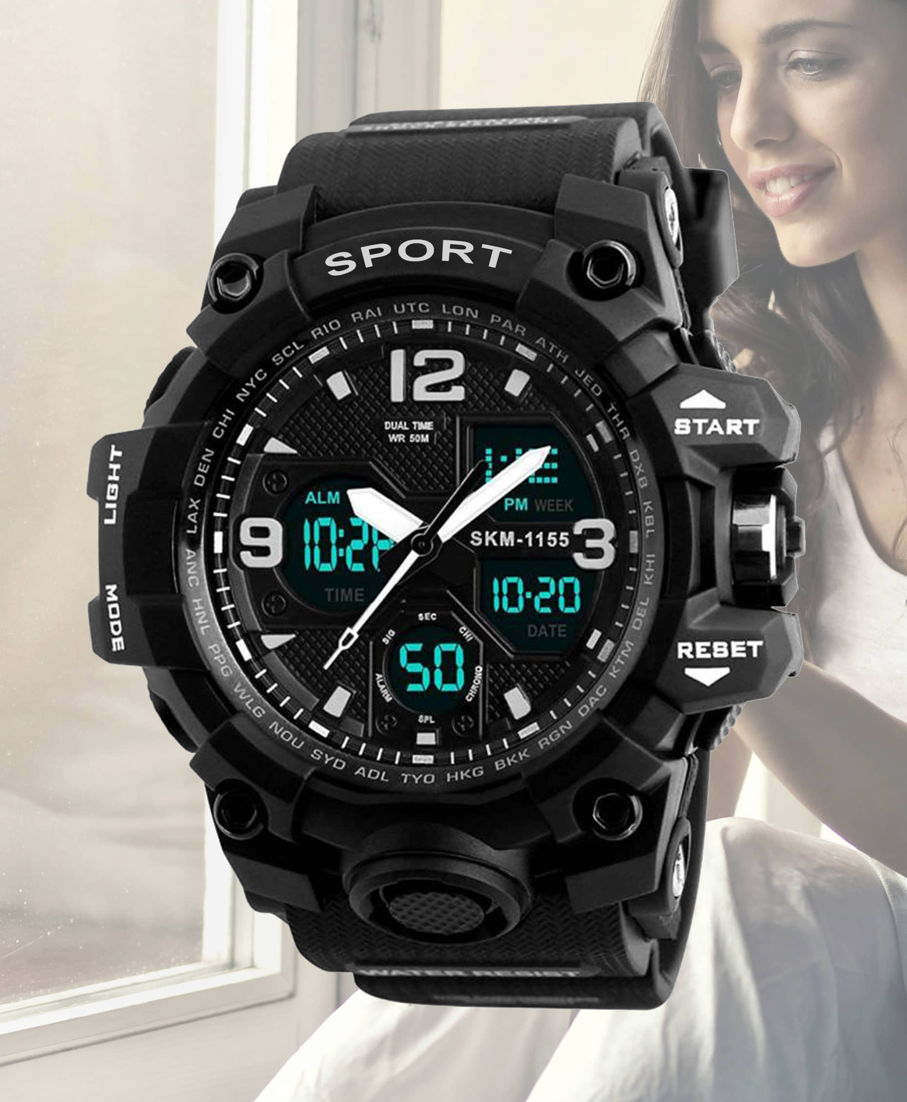 Harbor Black Silicon Analog-Digital Men's Watch
