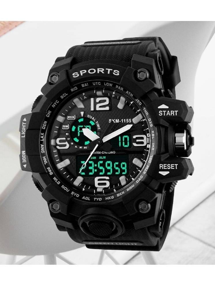     			Harbor Black Silicon Analog-Digital Men's Watch