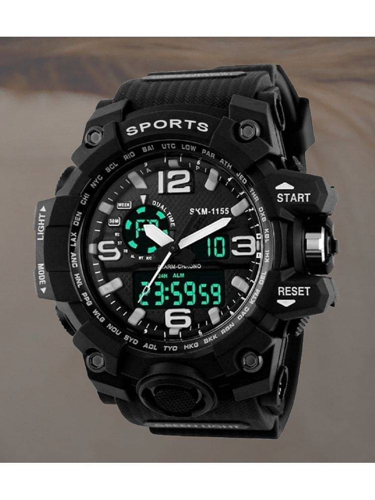     			Harbor Black Silicon Analog-Digital Men's Watch