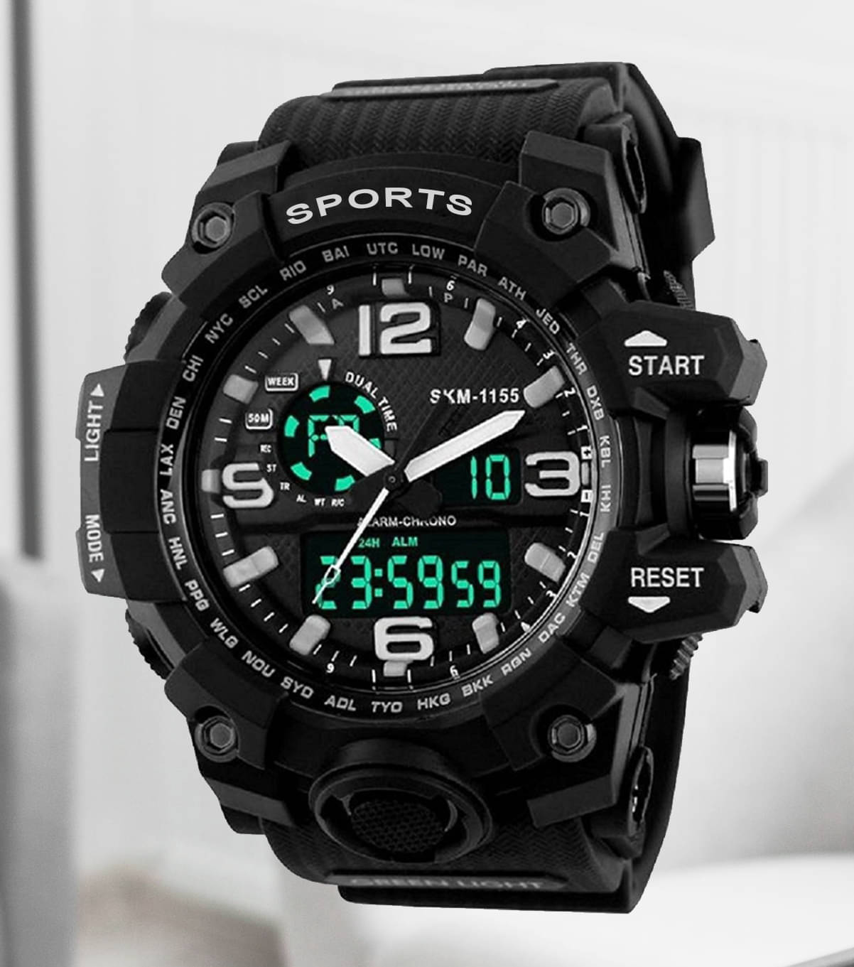     			Harbor Black Silicon Analog-Digital Men's Watch