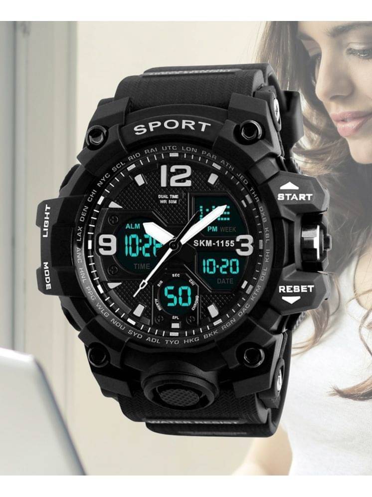     			Harbor Black Silicon Analog-Digital Men's Watch