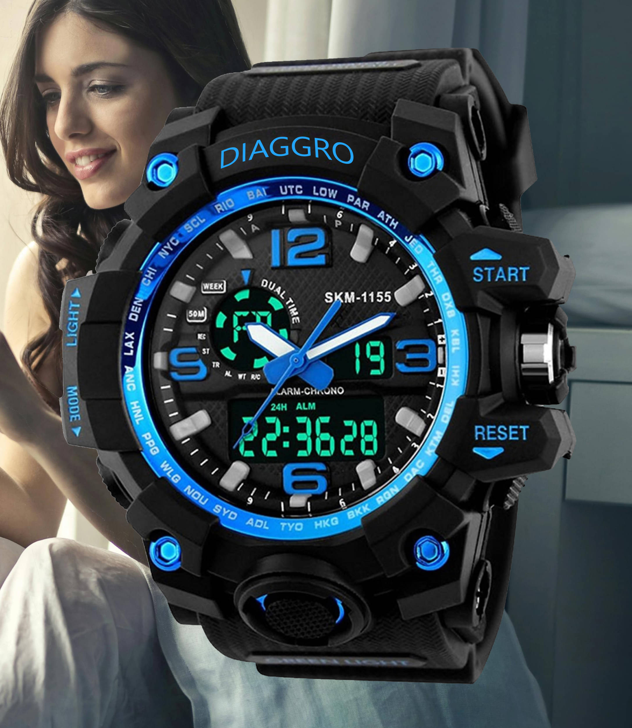     			Harbor Black Silicon Analog-Digital Men's Watch