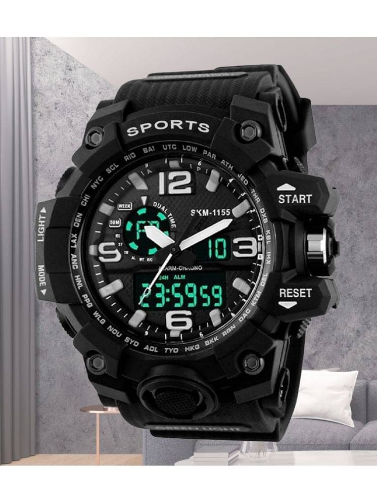     			Harbor Black Silicon Analog-Digital Men's Watch