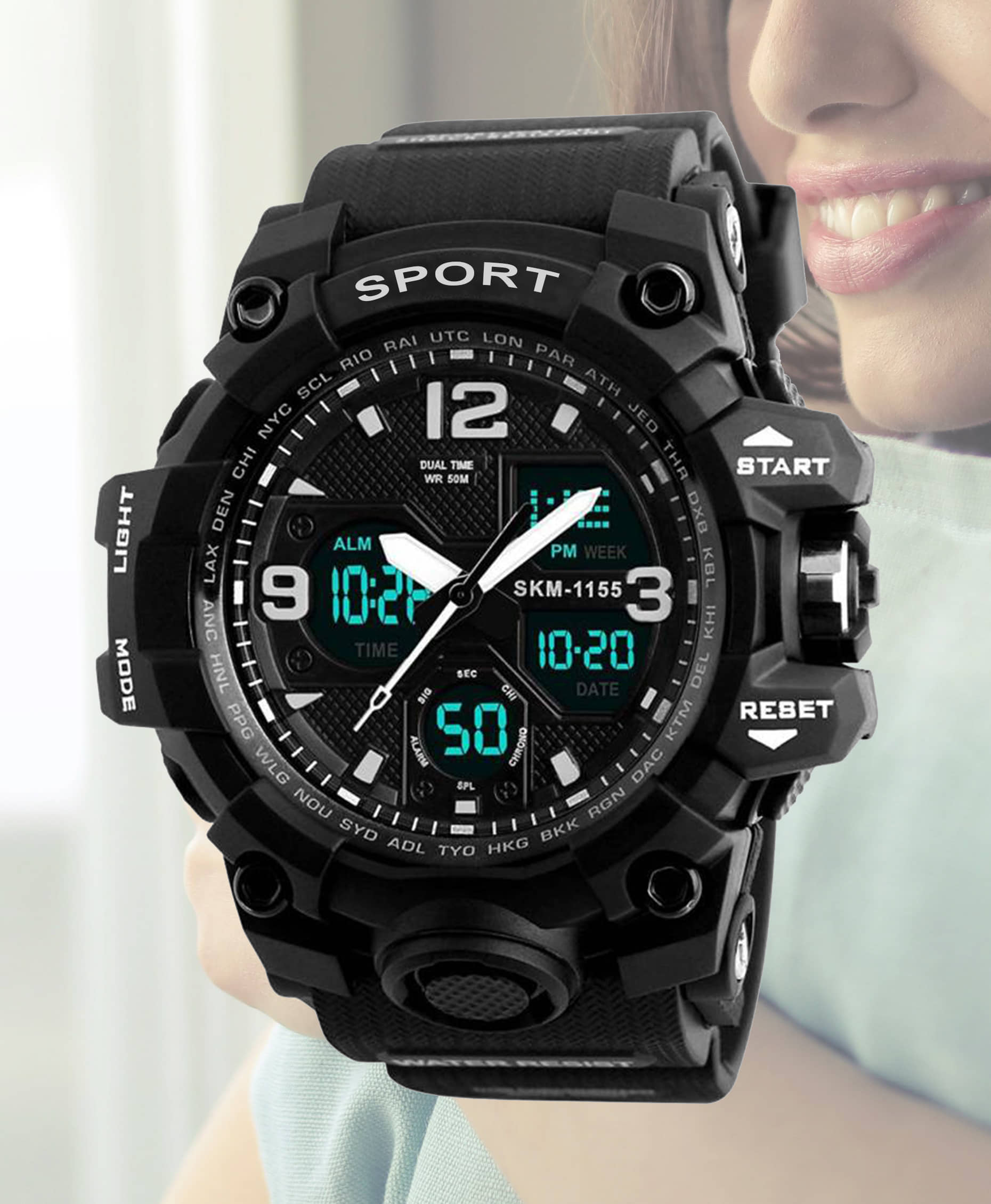 Harbor Black Silicon Analog-Digital Men's Watch