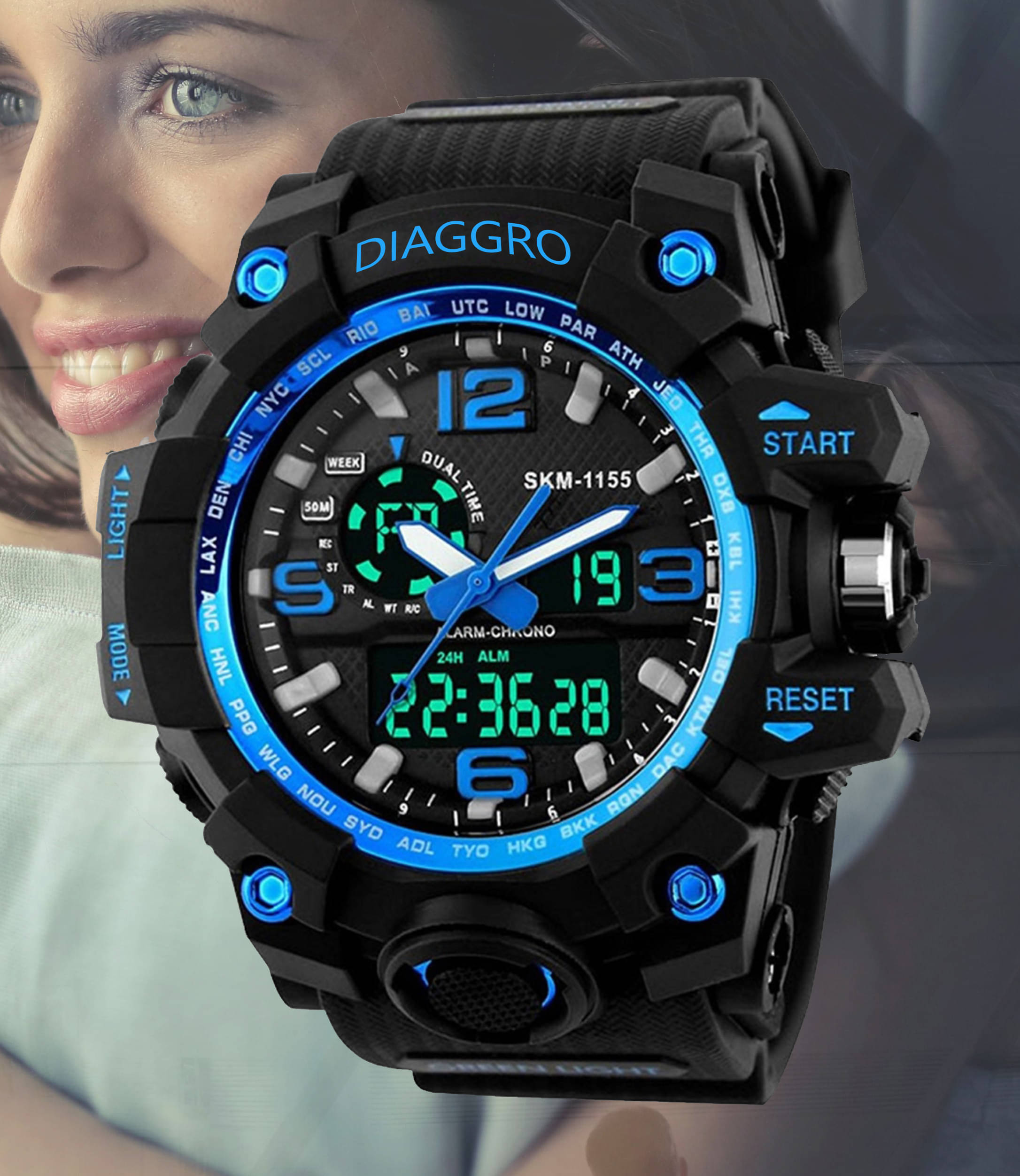     			Harbor Black Silicon Analog-Digital Men's Watch