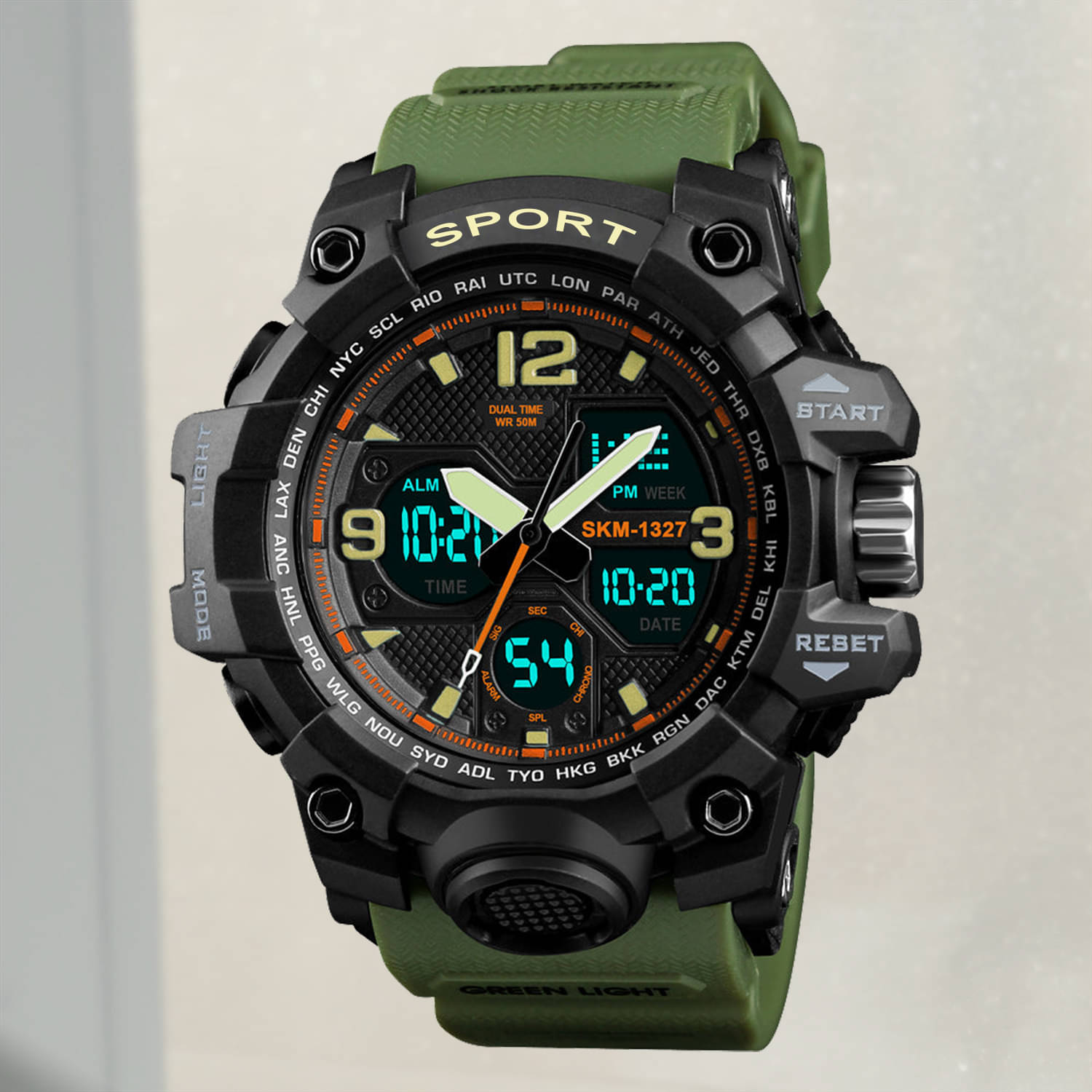     			Harbor Green Silicon Analog-Digital Men's Watch