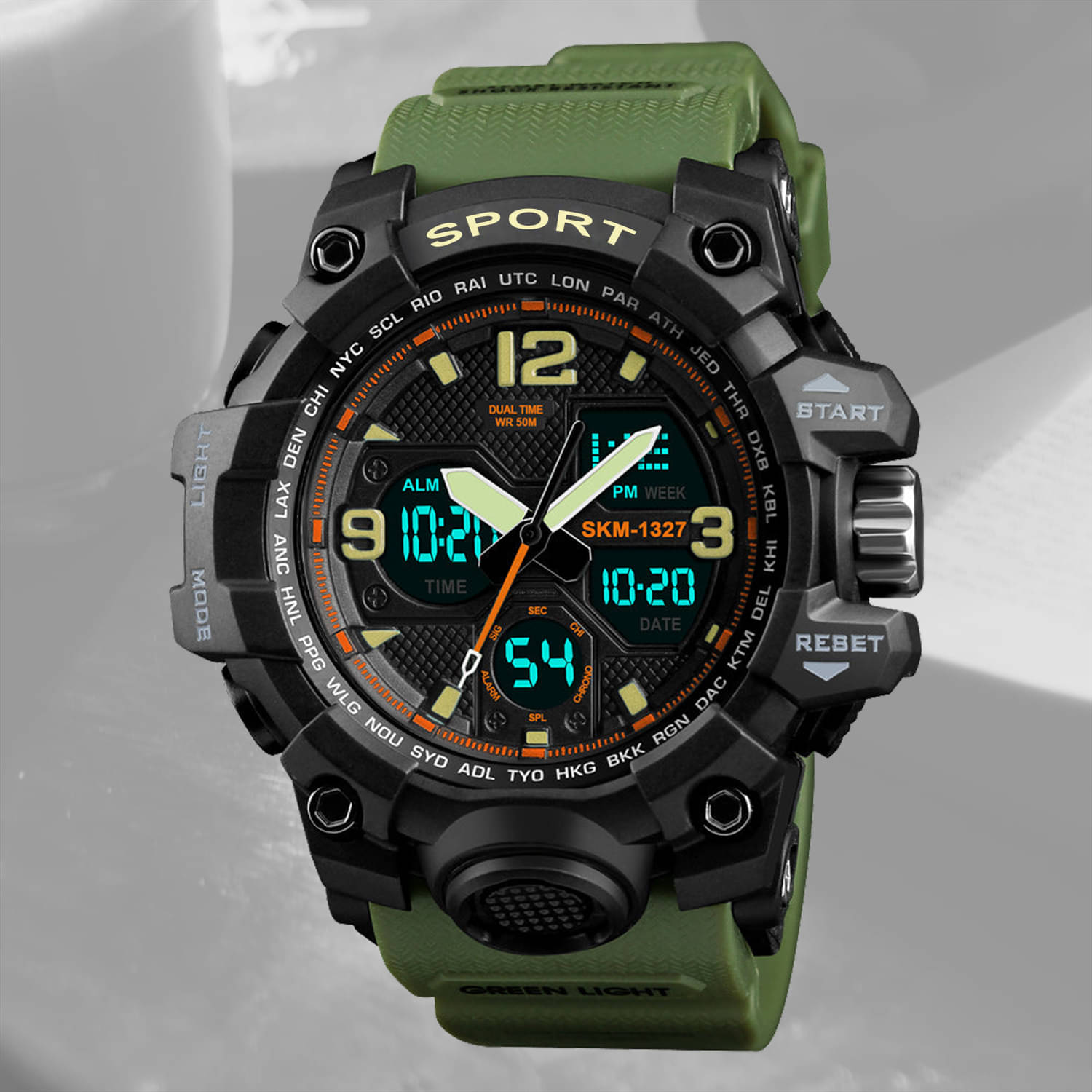     			Harbor Green Silicon Analog-Digital Men's Watch