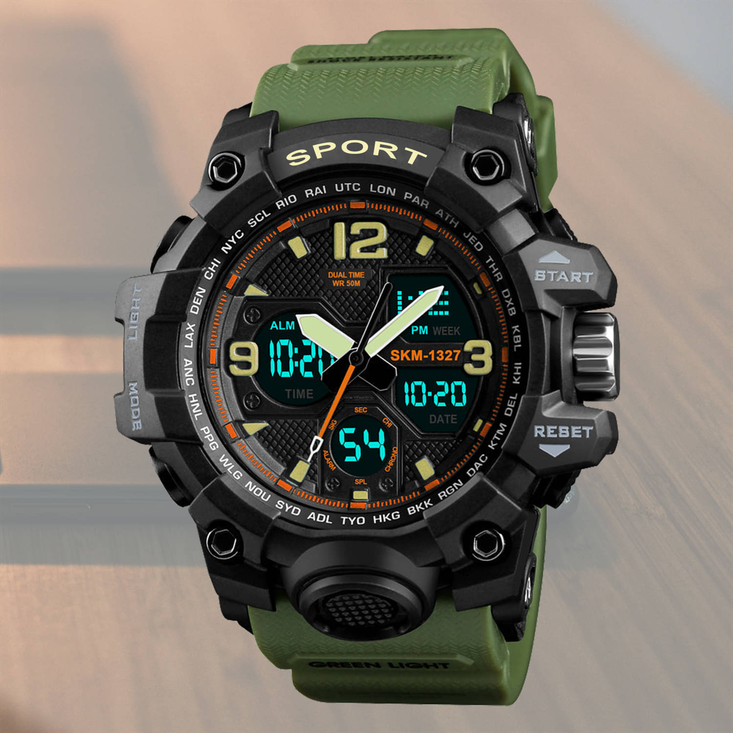     			Harbor Green Silicon Analog-Digital Men's Watch