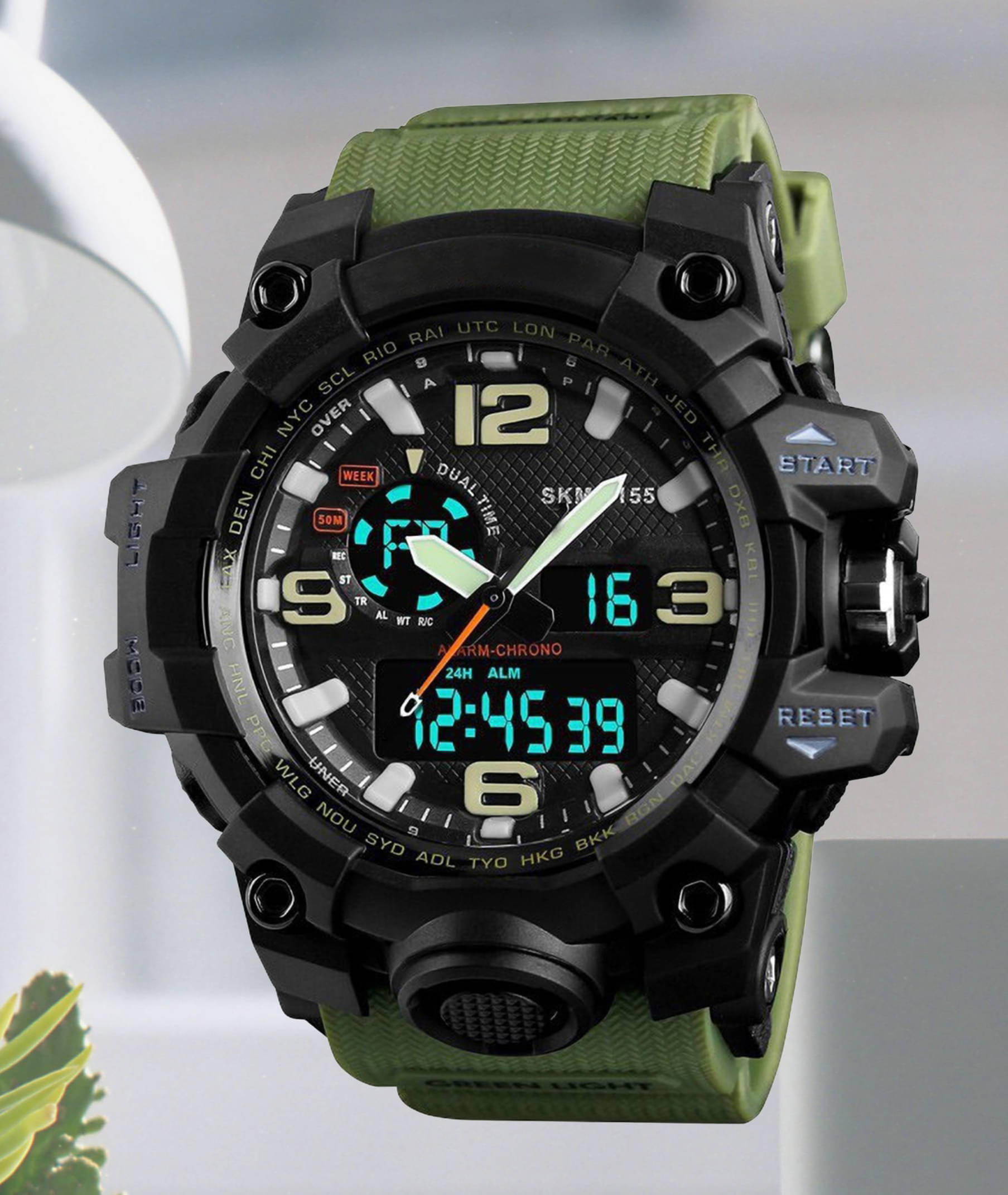     			Harbor Green Silicon Analog-Digital Men's Watch