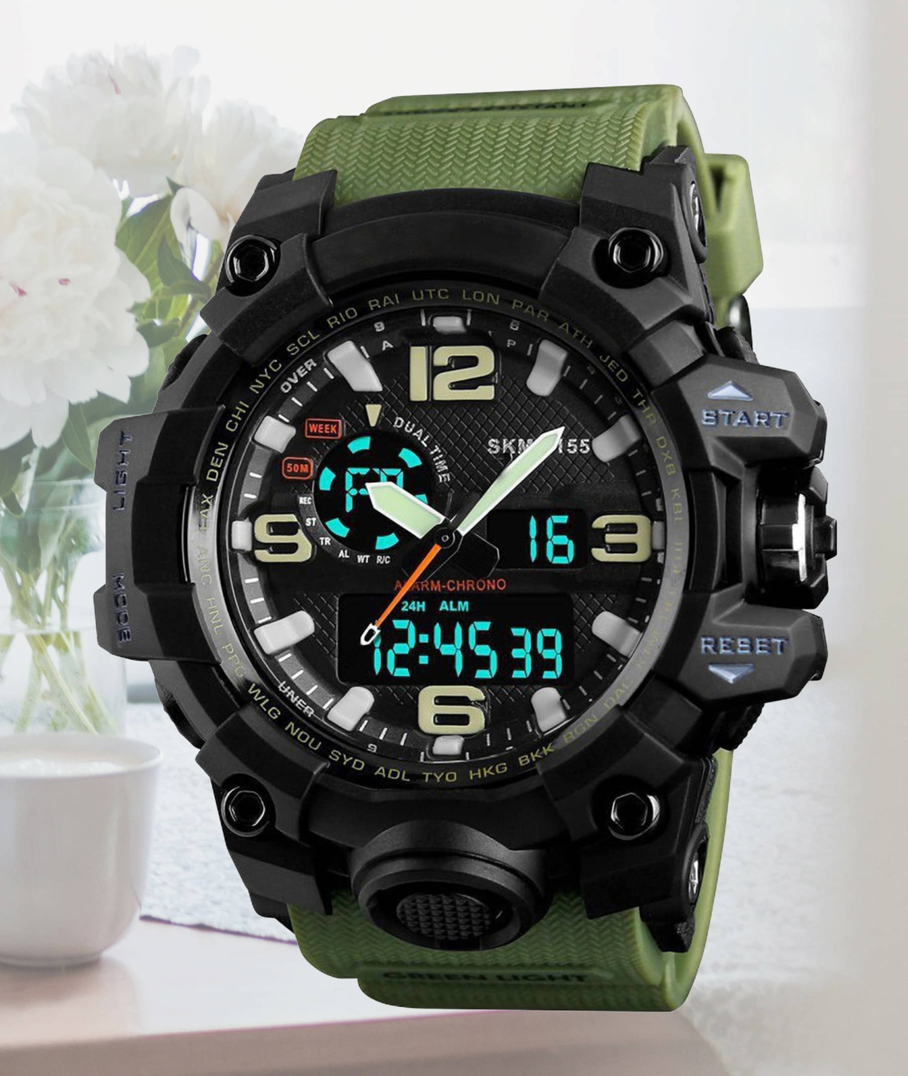     			Harbor Green Silicon Analog-Digital Men's Watch