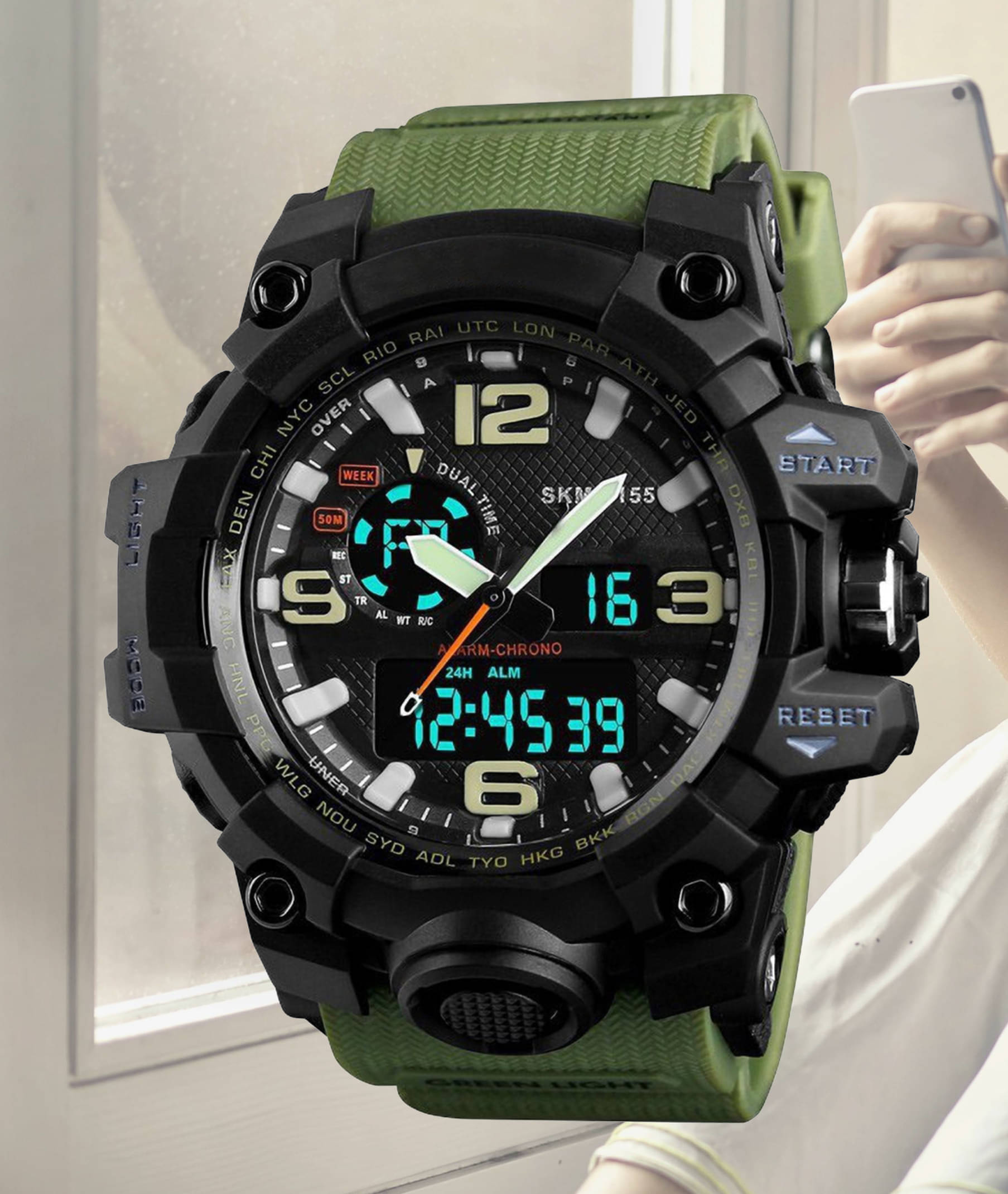     			Harbor Green Silicon Analog-Digital Men's Watch