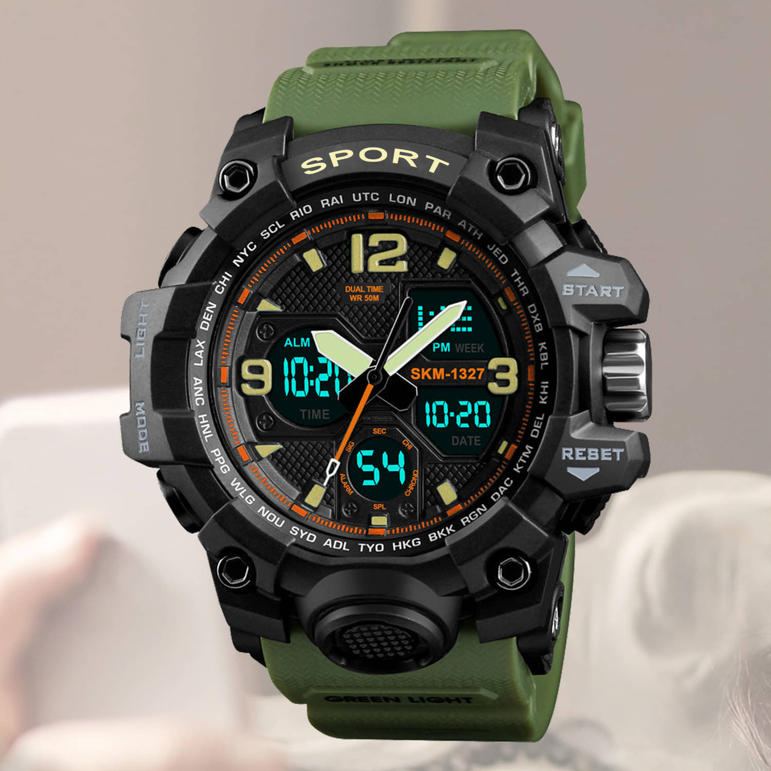     			Harbor Green Silicon Analog-Digital Men's Watch