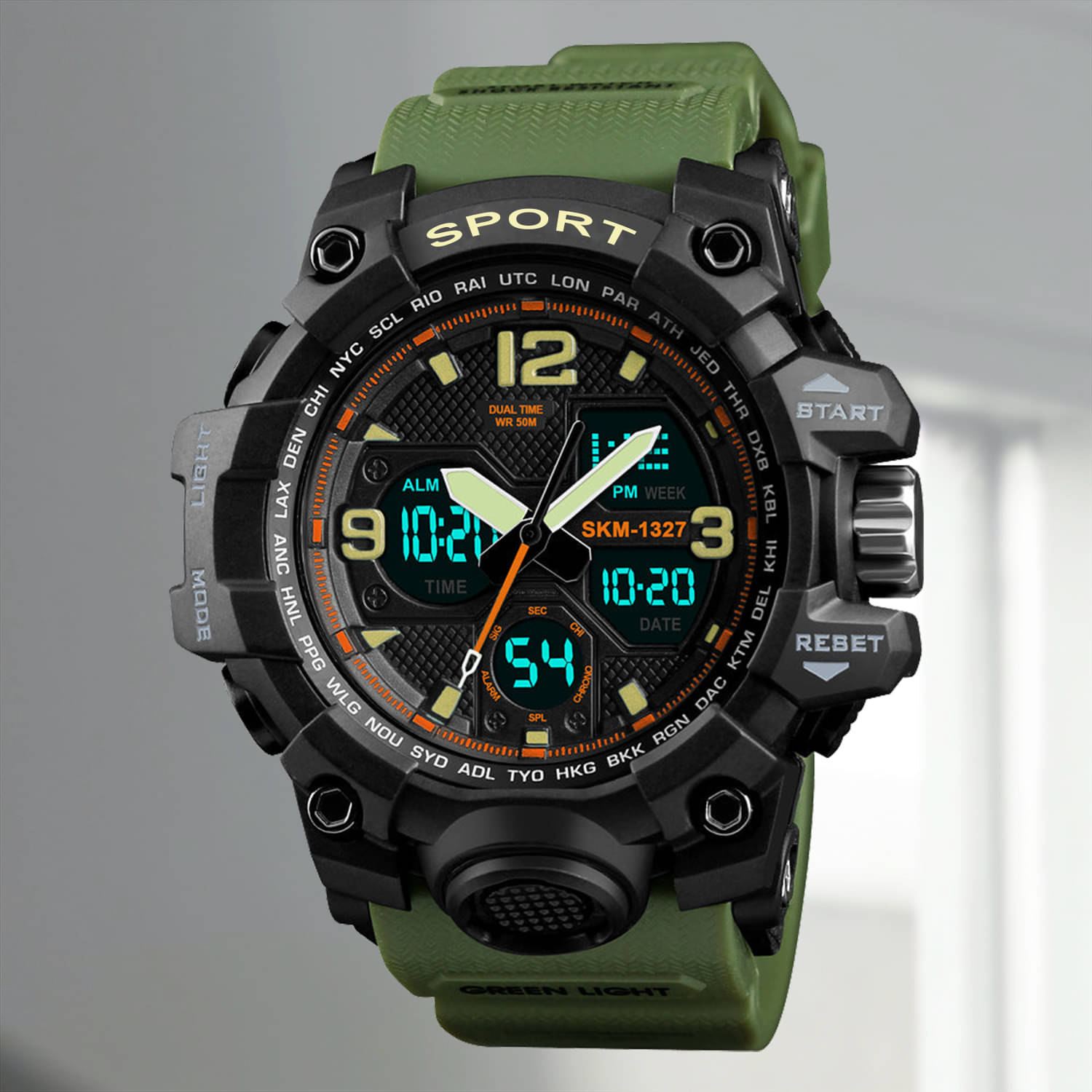     			Harbor Green Silicon Analog-Digital Men's Watch