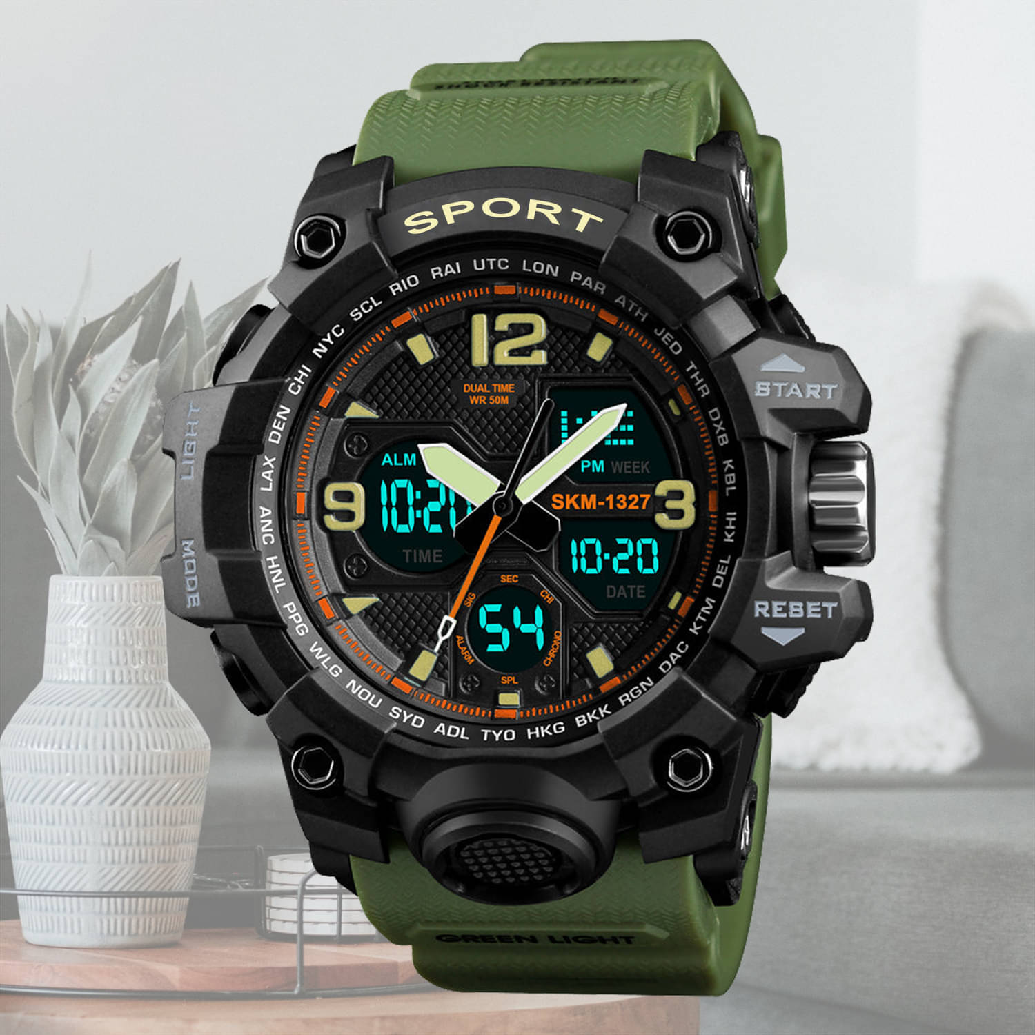     			Harbor Green Silicon Analog-Digital Men's Watch