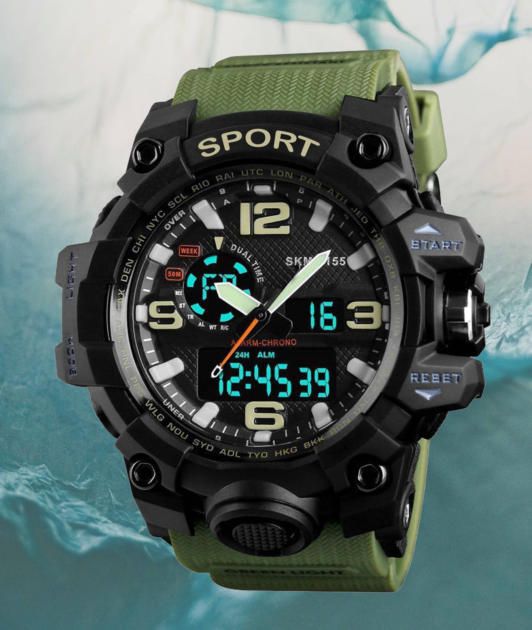     			Harbor Green Silicon Analog-Digital Men's Watch
