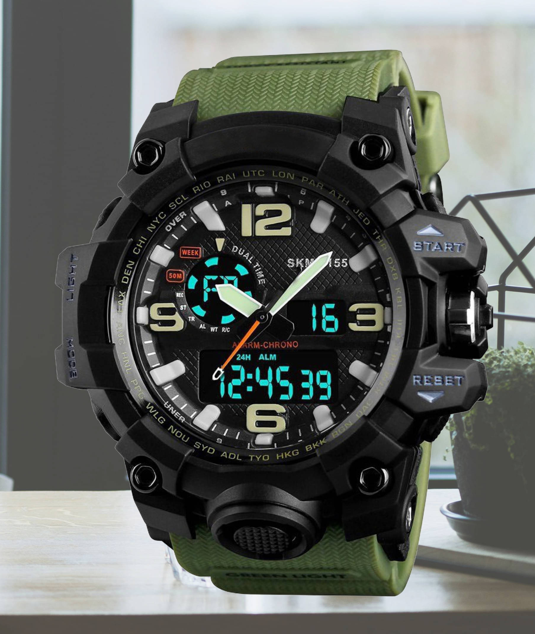     			Harbor Green Silicon Analog-Digital Men's Watch