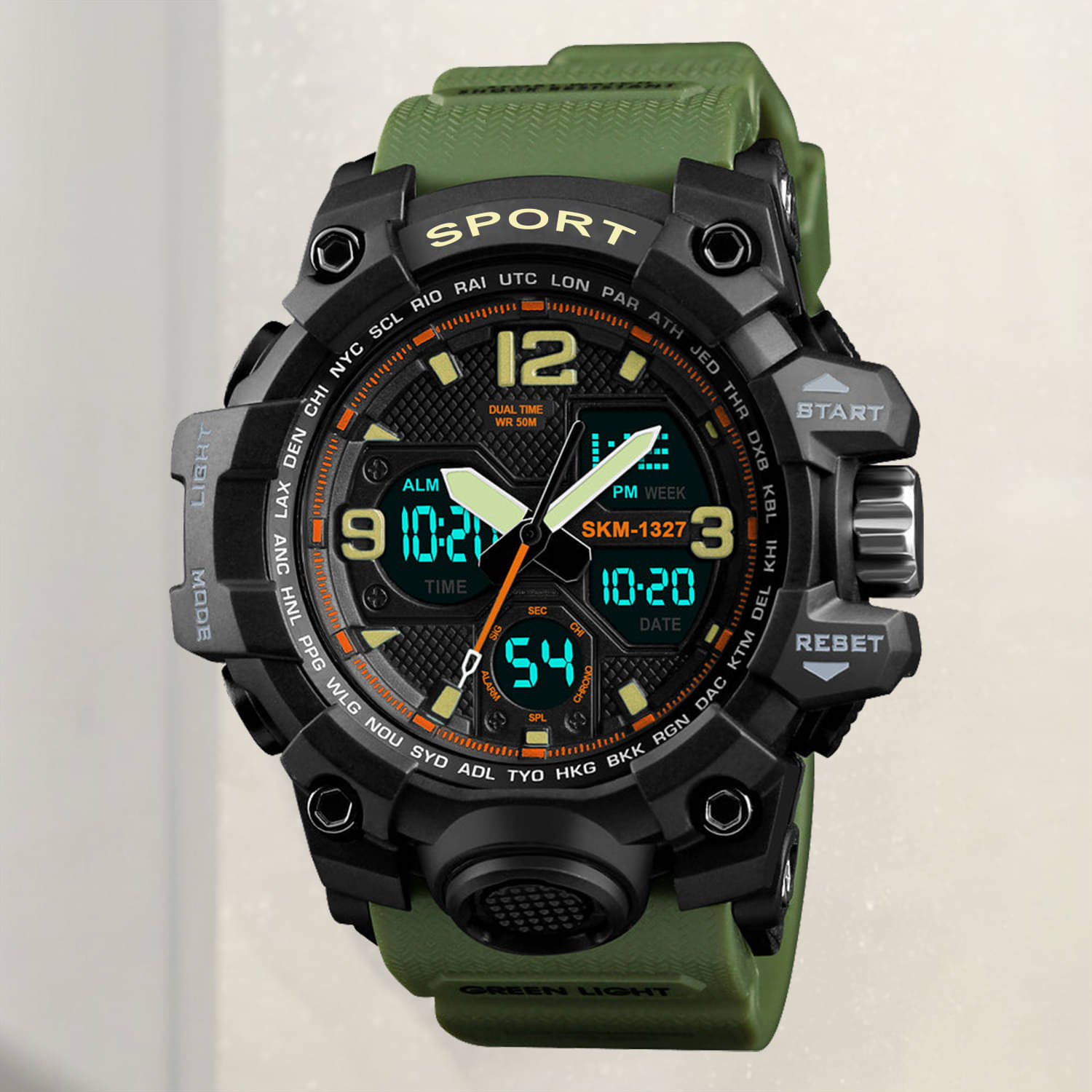     			Harbor Green Silicon Analog-Digital Men's Watch
