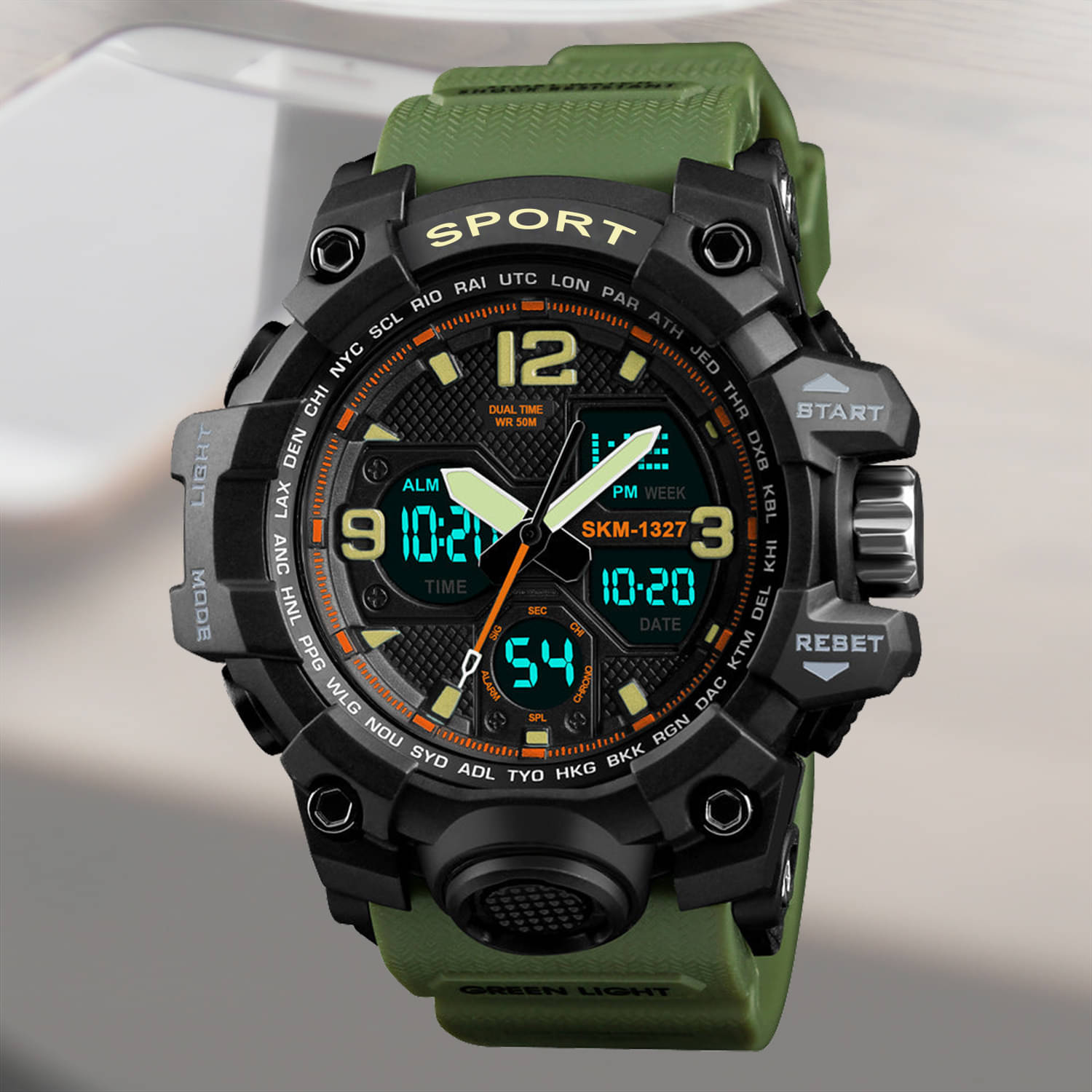     			Harbor Green Silicon Analog-Digital Men's Watch
