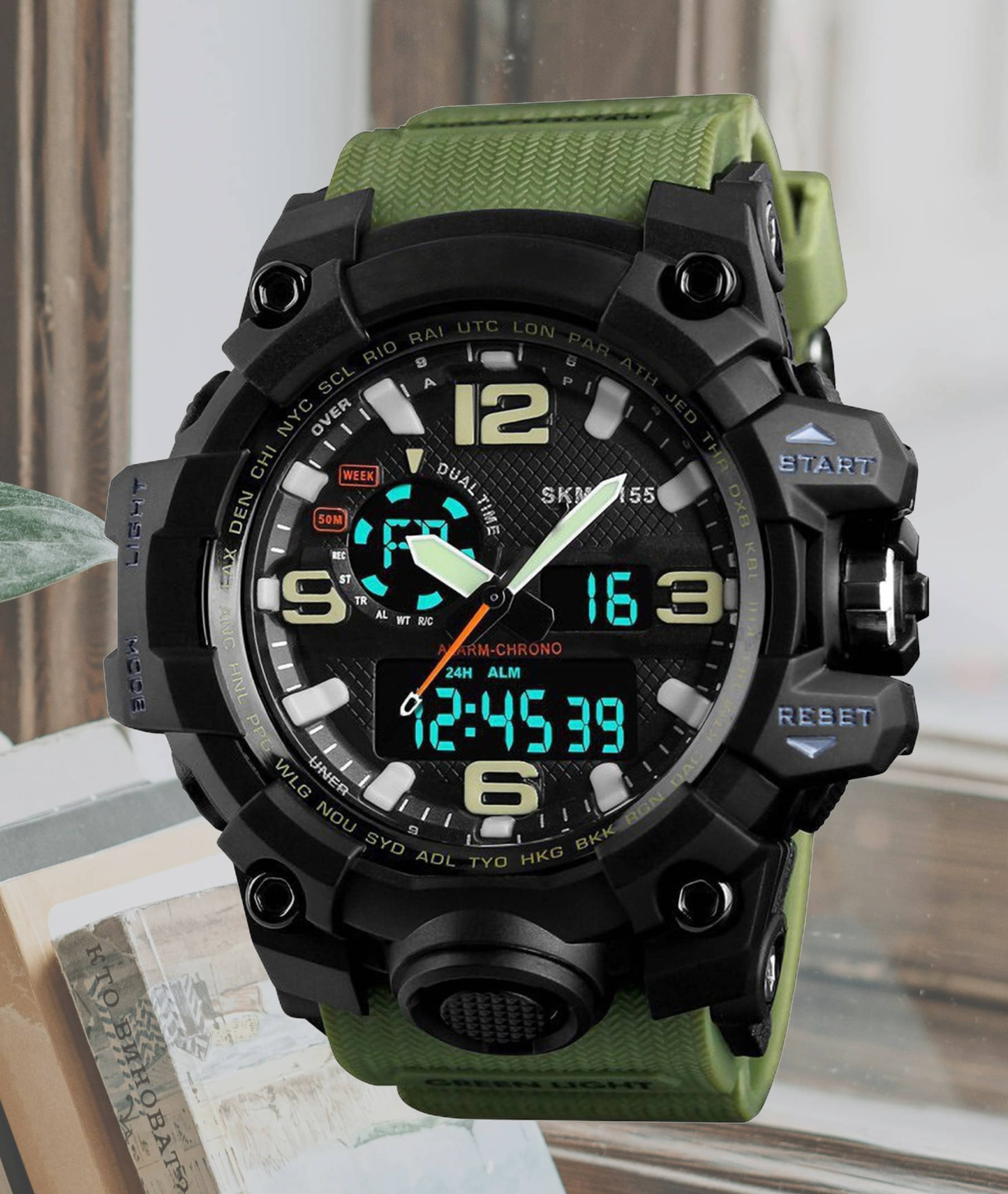     			Harbor Green Silicon Analog-Digital Men's Watch