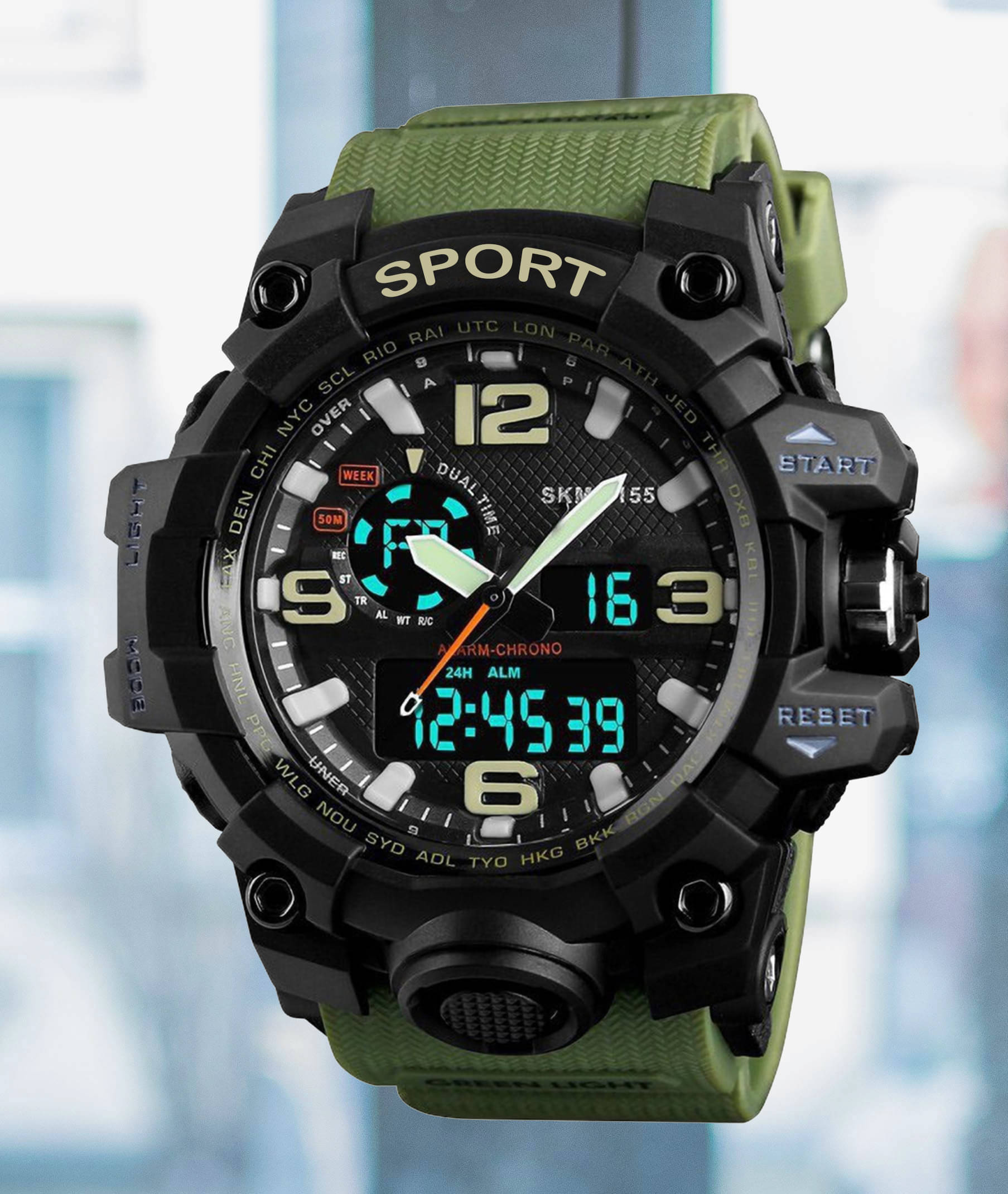     			Harbor Green Silicon Analog-Digital Men's Watch
