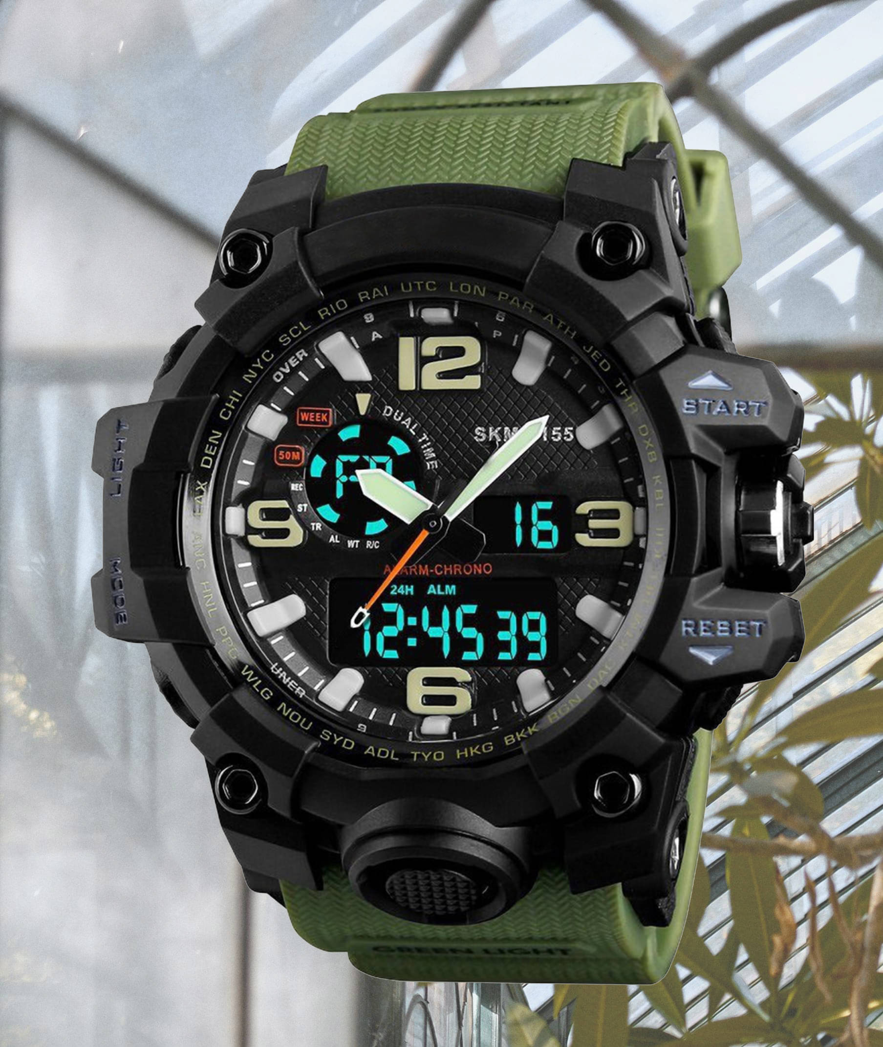     			Harbor Green Silicon Analog-Digital Men's Watch
