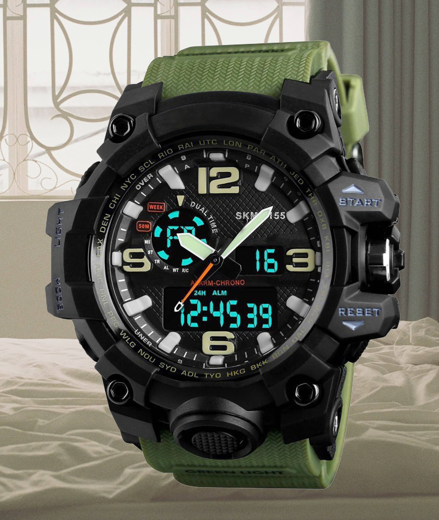     			Harbor Green Silicon Analog-Digital Men's Watch