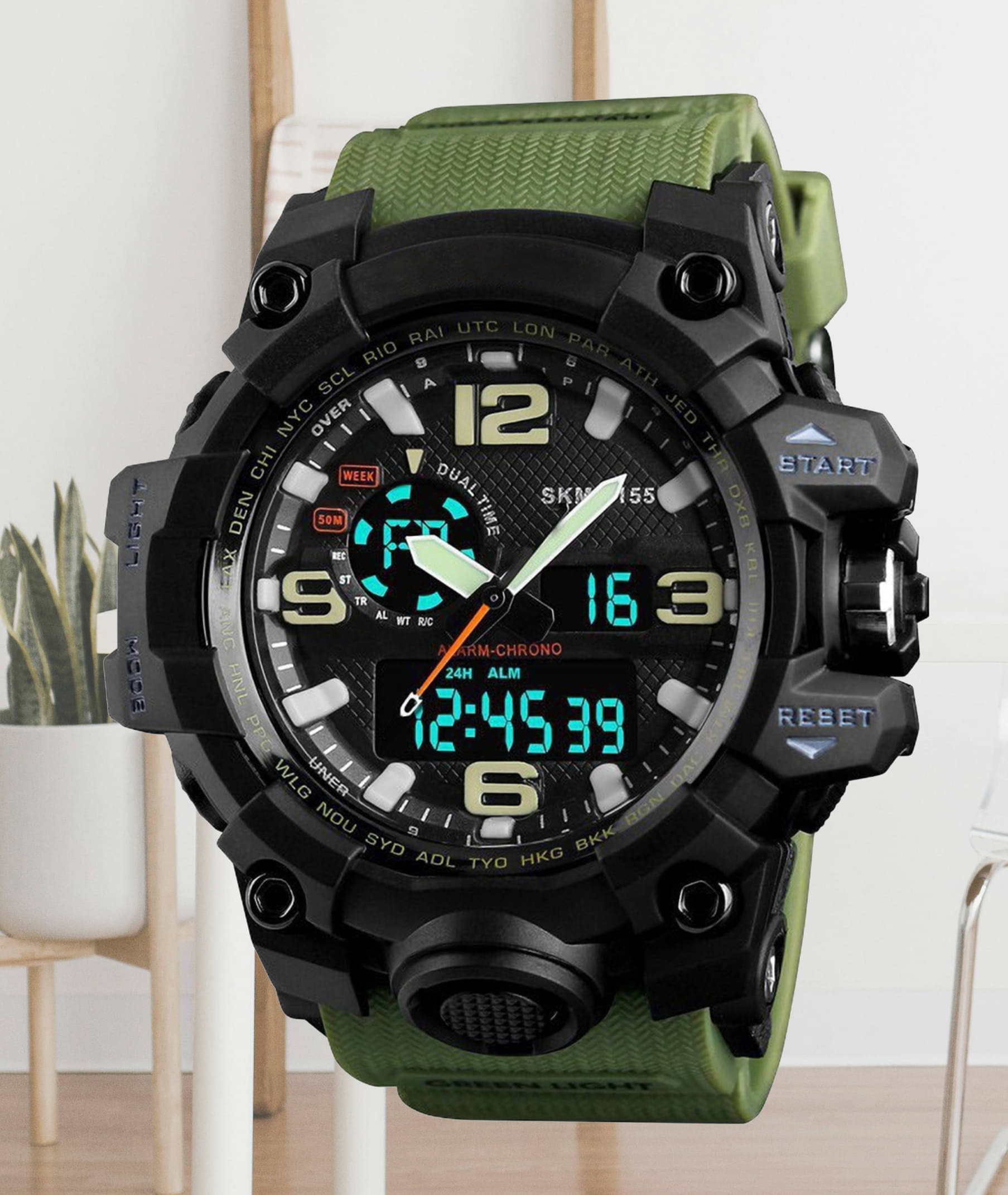    			Harbor Green Silicon Analog-Digital Men's Watch
