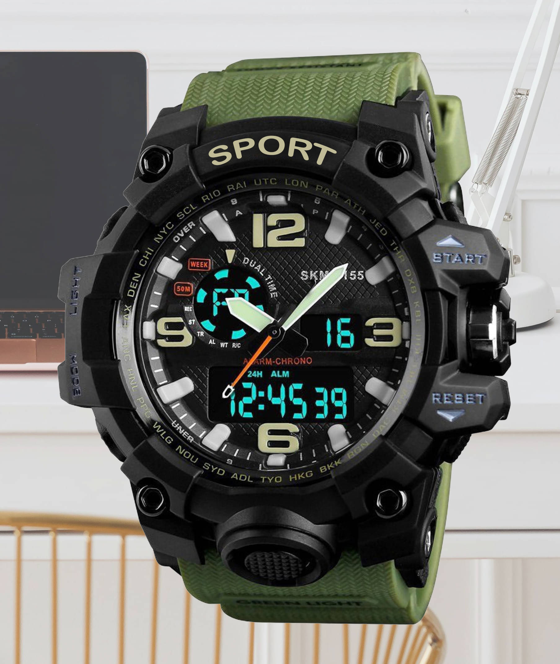     			Harbor Green Silicon Analog-Digital Men's Watch