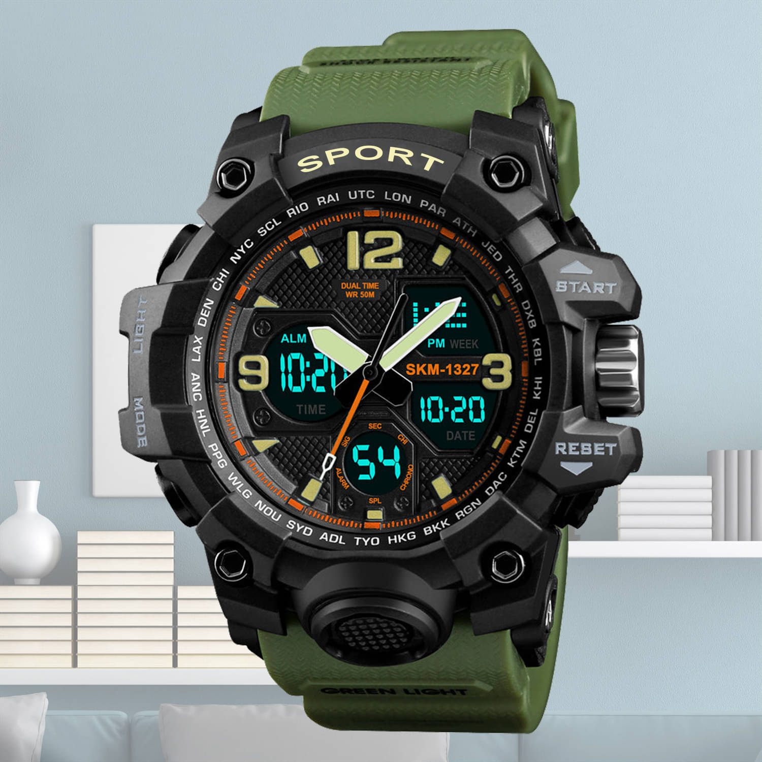     			Harbor Green Silicon Analog-Digital Men's Watch