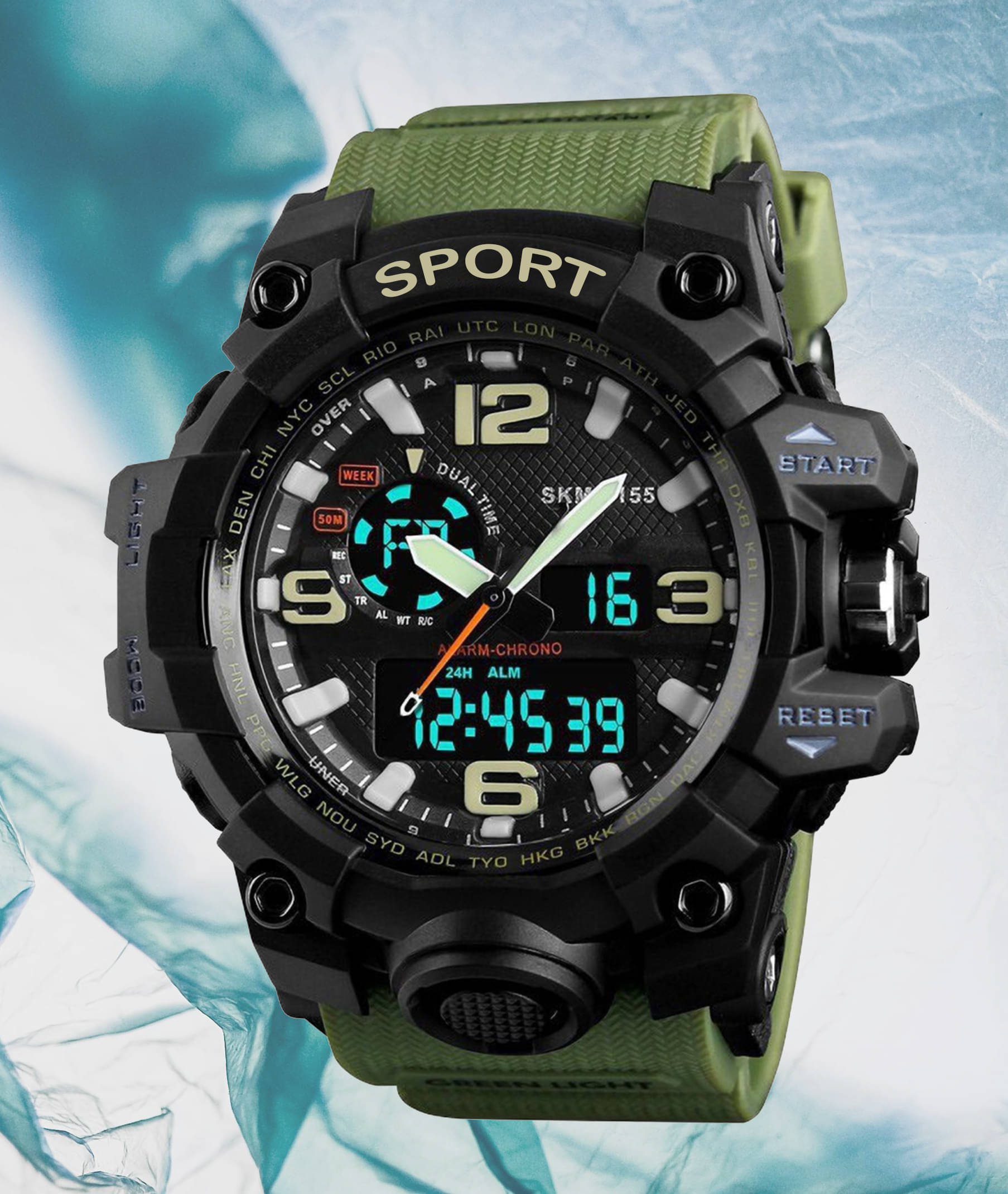     			Harbor Green Silicon Analog-Digital Men's Watch