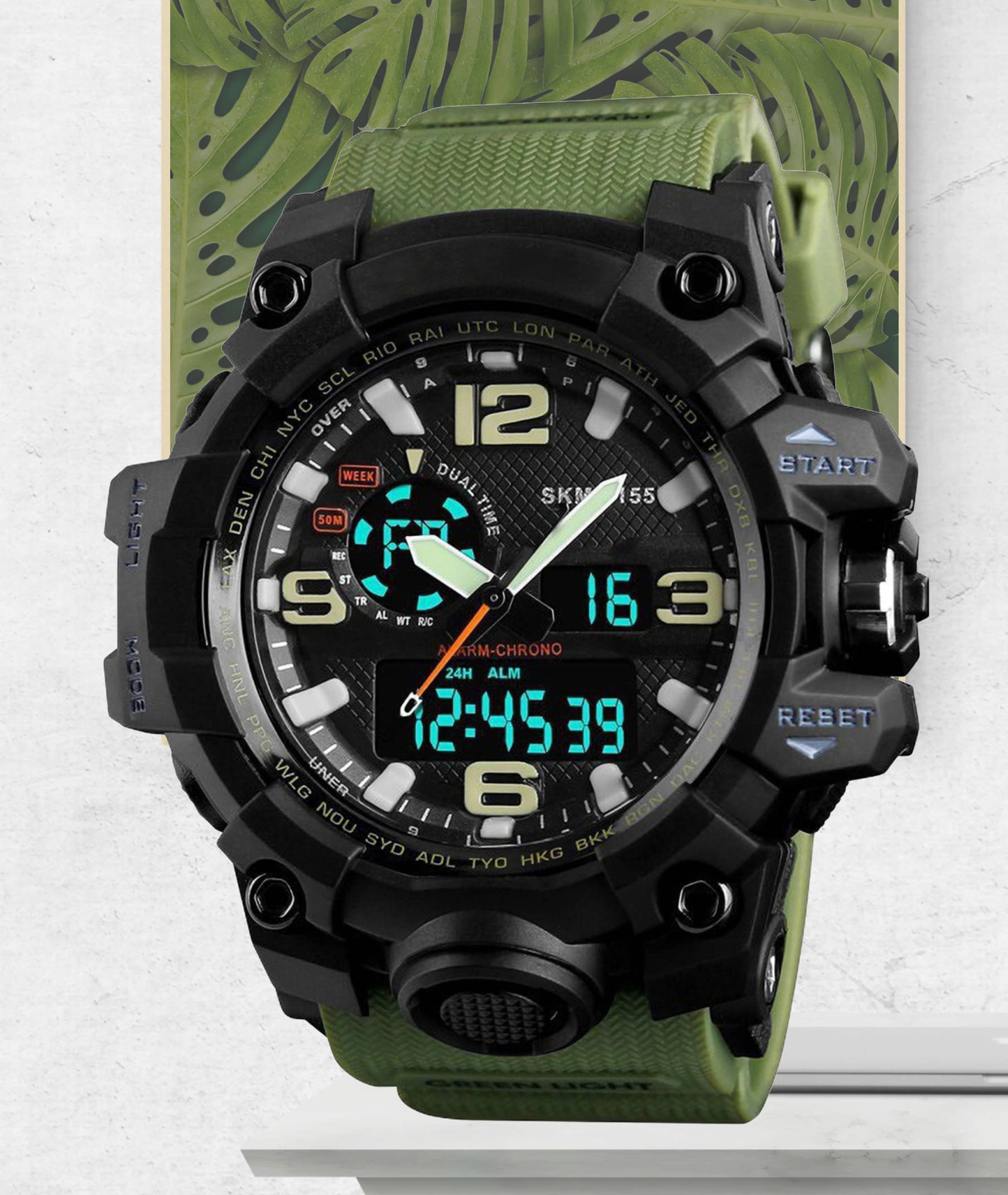     			Harbor Green Silicon Analog-Digital Men's Watch